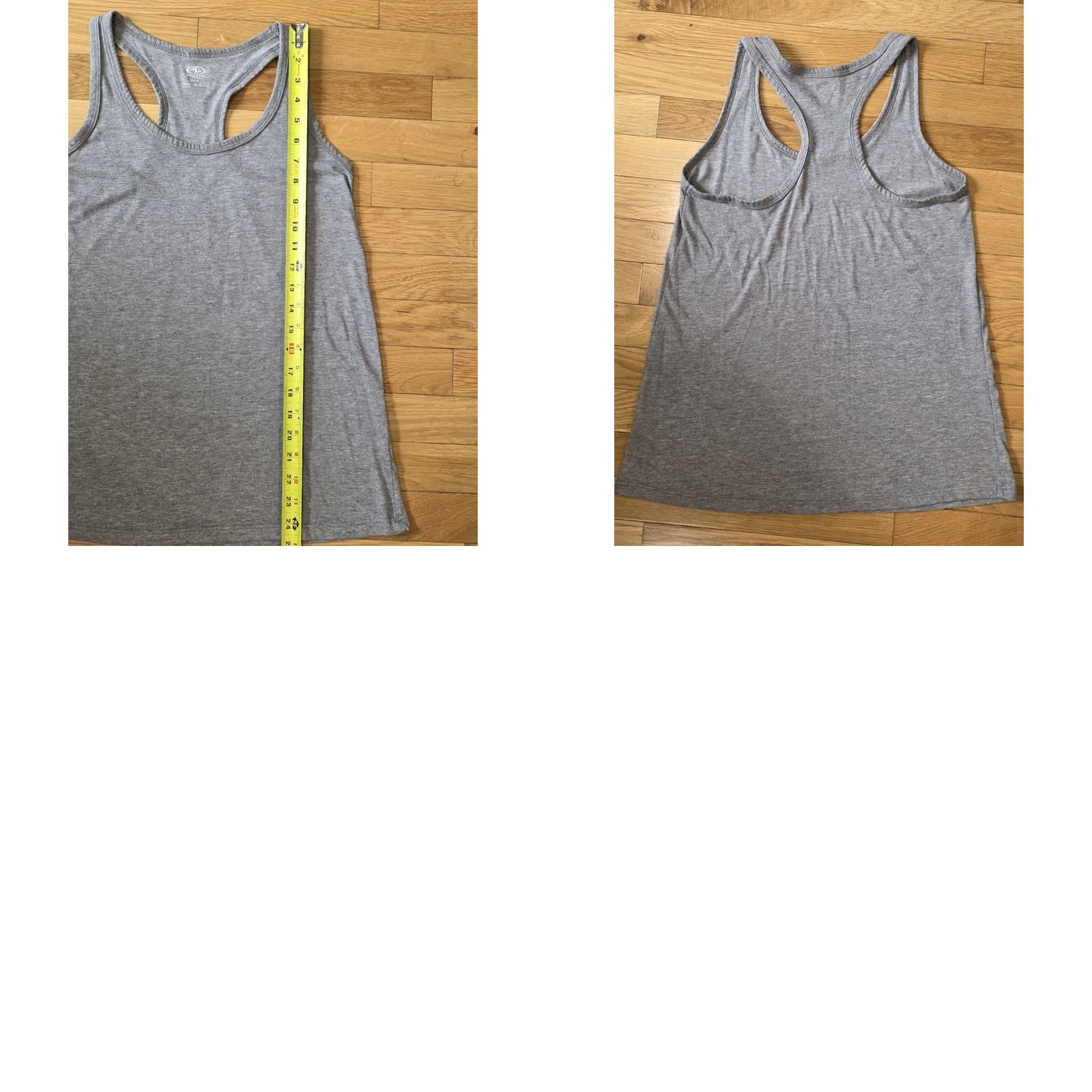Athletic Works Athletic Works Womens Active Racerback Tank M 8 - 10 Shirt Sleeveless Gray Polyester Spandex Moisture Wicking Size ONE SIZE - 8 Thumbnail