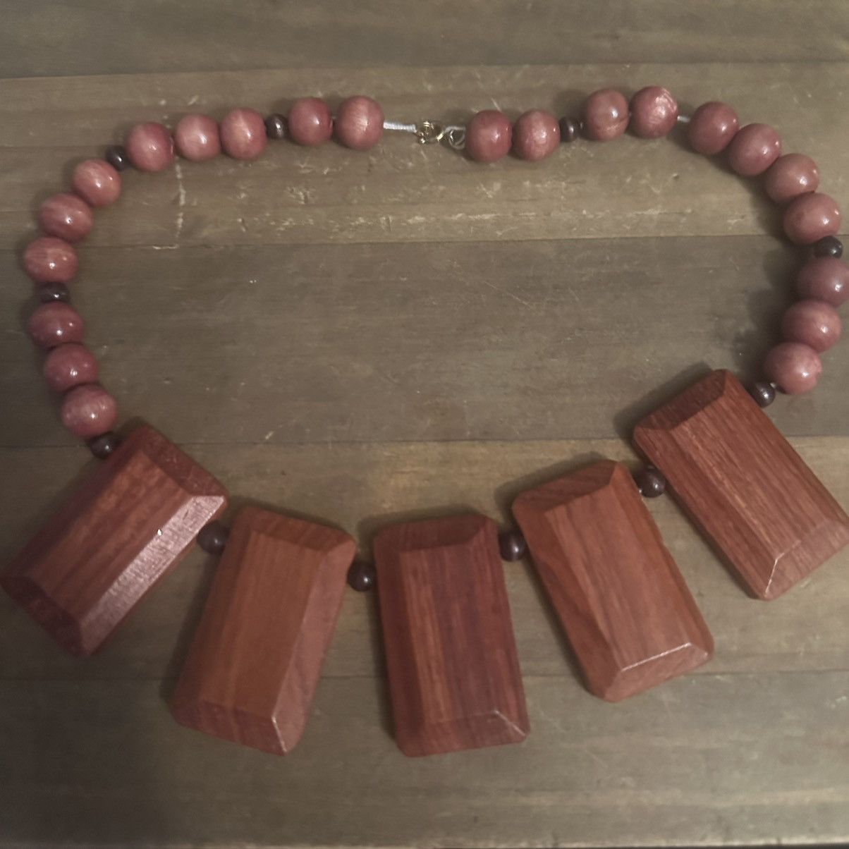 Vintage Vintage tribal wooden bib necklace Size ONE SIZE - 2 Thumbnail