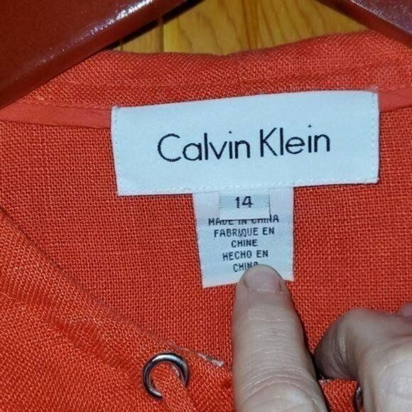 Calvin Klein Calvin Klein Sz. 14 100% Linen Pullover Hooded Cinched Jacke Size XL / US 12-14 / IT 48-50 - 6 Thumbnail