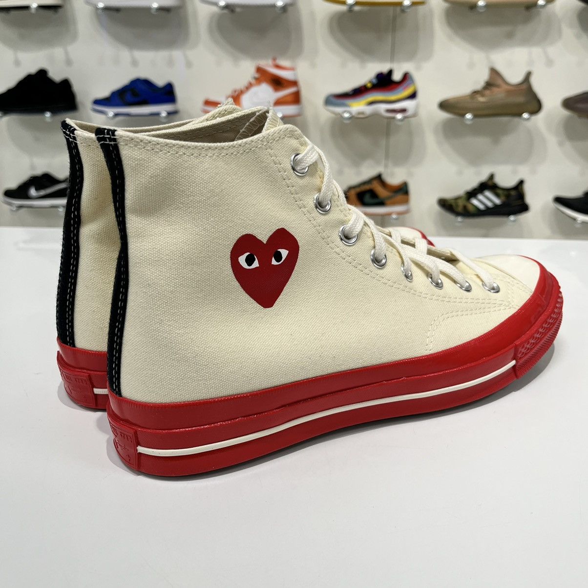 Comme des Garcons × Converse Converse Chuck Taylor All Star 70 Hi x CDG Play Red Midsole Size US 10 / EU 43 - 6 Thumbnail
