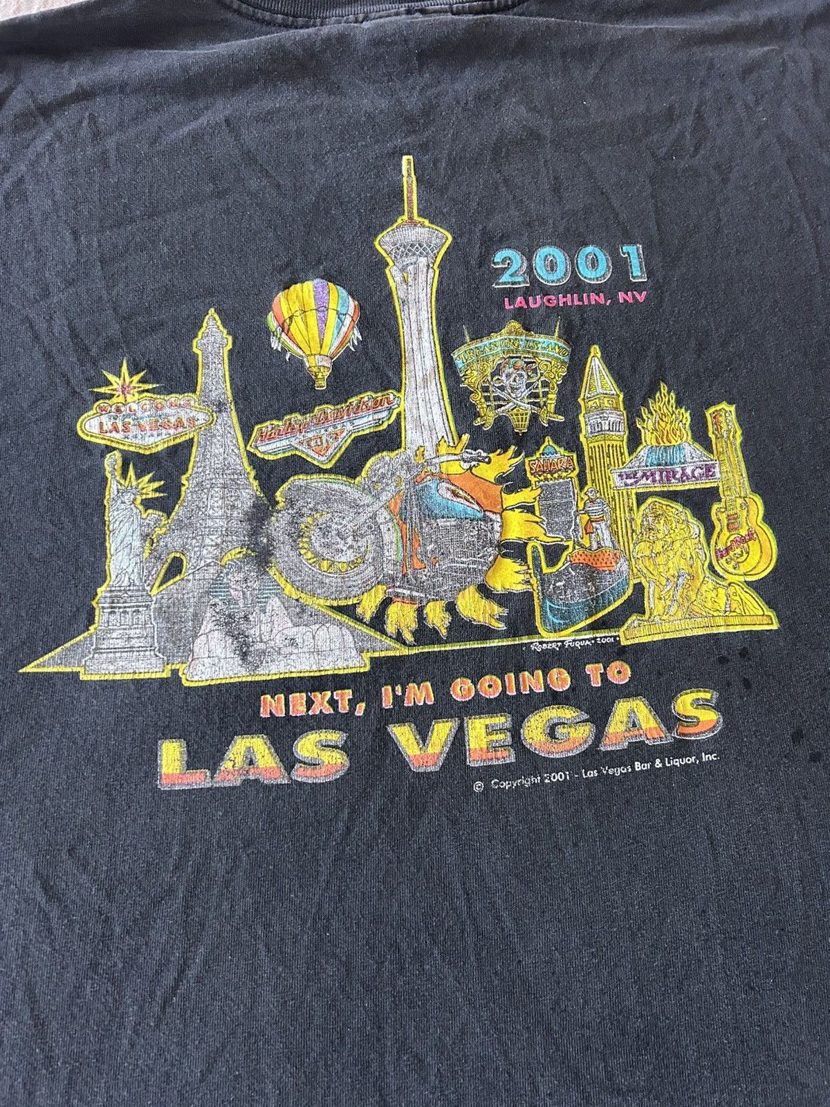 Vintage Vintage Las Vegas Bar & Liquor T-Shirt Size US XL / EU 56 / 4 - 4 Thumbnail
