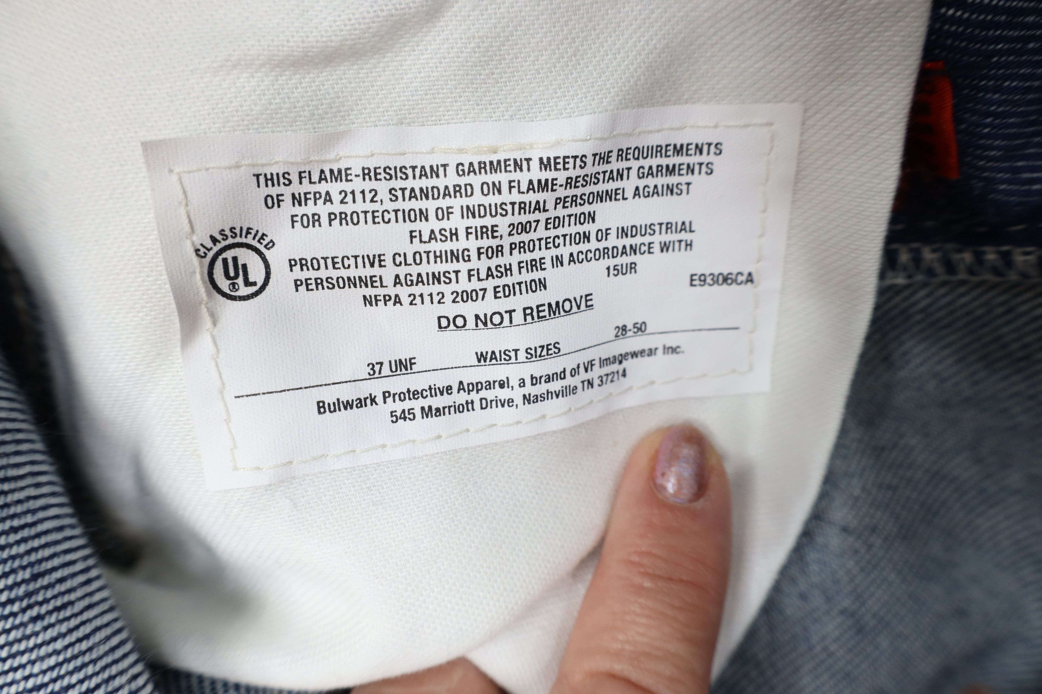 Vintage Vintage Bulwark FR Fire Flame Resistant Wide Leg Denim Jeans Size US 34 / EU 50 - 8 Thumbnail