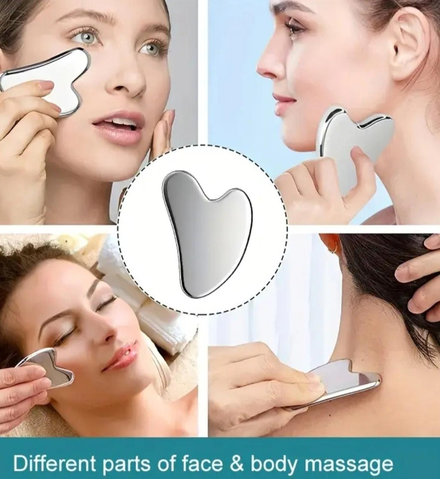 The Unbranded Brand Guasha (Facial Tool)-(Silver)-(New)-$15.00 Size ONE SIZE - 3 Thumbnail