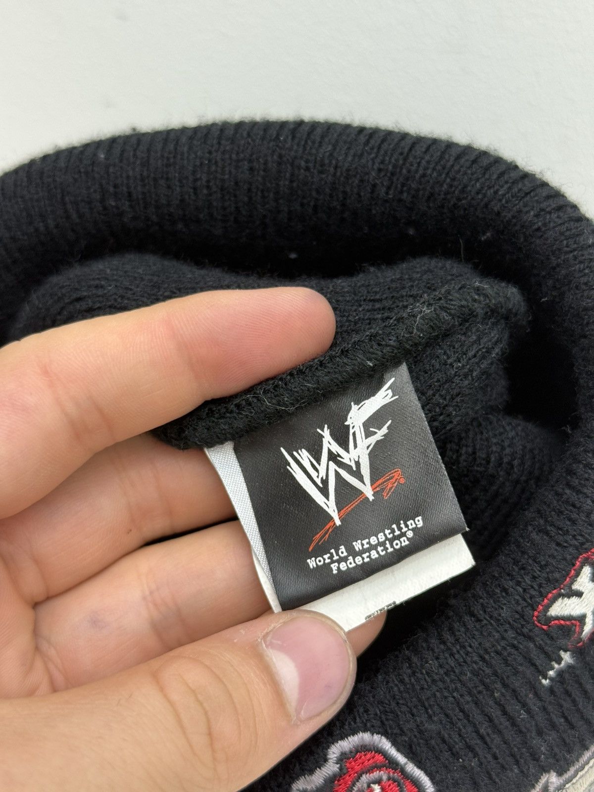 WWF Vintage 2001 WWE The Rock Dwayne Johnson Bull Beanie Hat Size ONE SIZE - 3 Thumbnail
