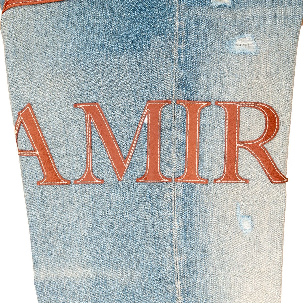 Amiri Amiri Leather Stitch Logo Jeans Clay Indigo Size US 38 / EU 54 - 3 Thumbnail