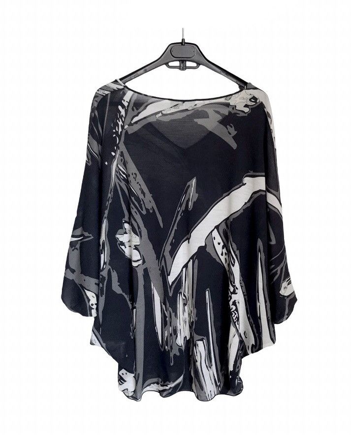 Emilio Pucci Emilio Pucci Womens Poncho Top Batwing Sleeve Blend Abstract Size L / US 10 / IT 46 - 2 Thumbnail