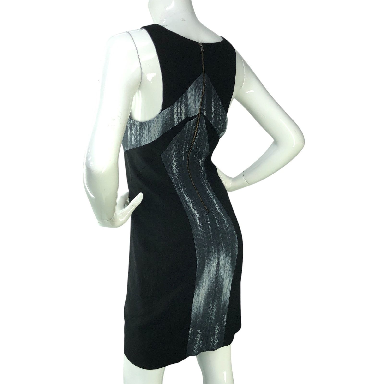 Helmut Lang Helmut Lang Size 4 Dress Vertebrae Print Silk Sheath V Neck Size S / US 4 / IT 40 - 6 Thumbnail