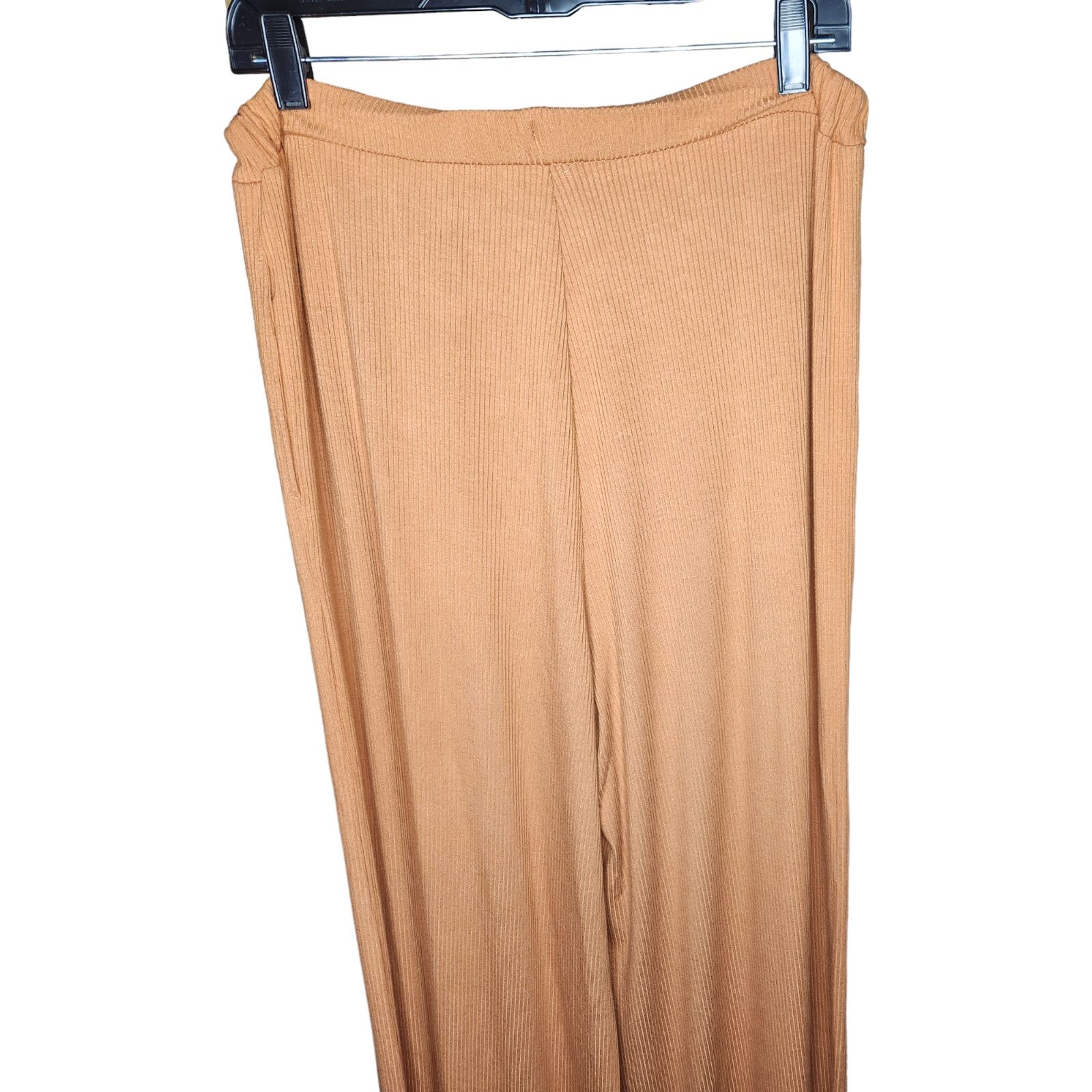 Other AFRM Womens Large Caramel Ribbed Wide Leg Knit Casual Pant Size 30" / US 8 / IT 44 - 7 Thumbnail