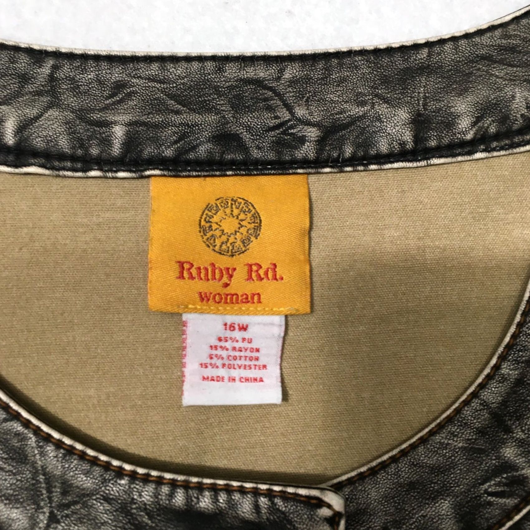Vintage Ruby Rd. Women Jacket Gray 16W Small Distressed Denim Pockets Basic Jacket Adults Womens Size XXL / US 16-18 / IT 52-54 - 6 Thumbnail