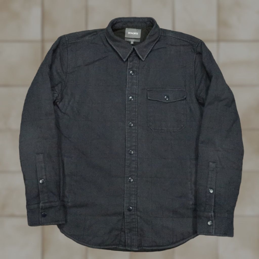 Bonobos Bonobos Jacket Mens XL Blue Shirt Jacket Slim Fit Snap Shacket Quilted Size US XL / EU 56 / 4 - 1 Thumbnail