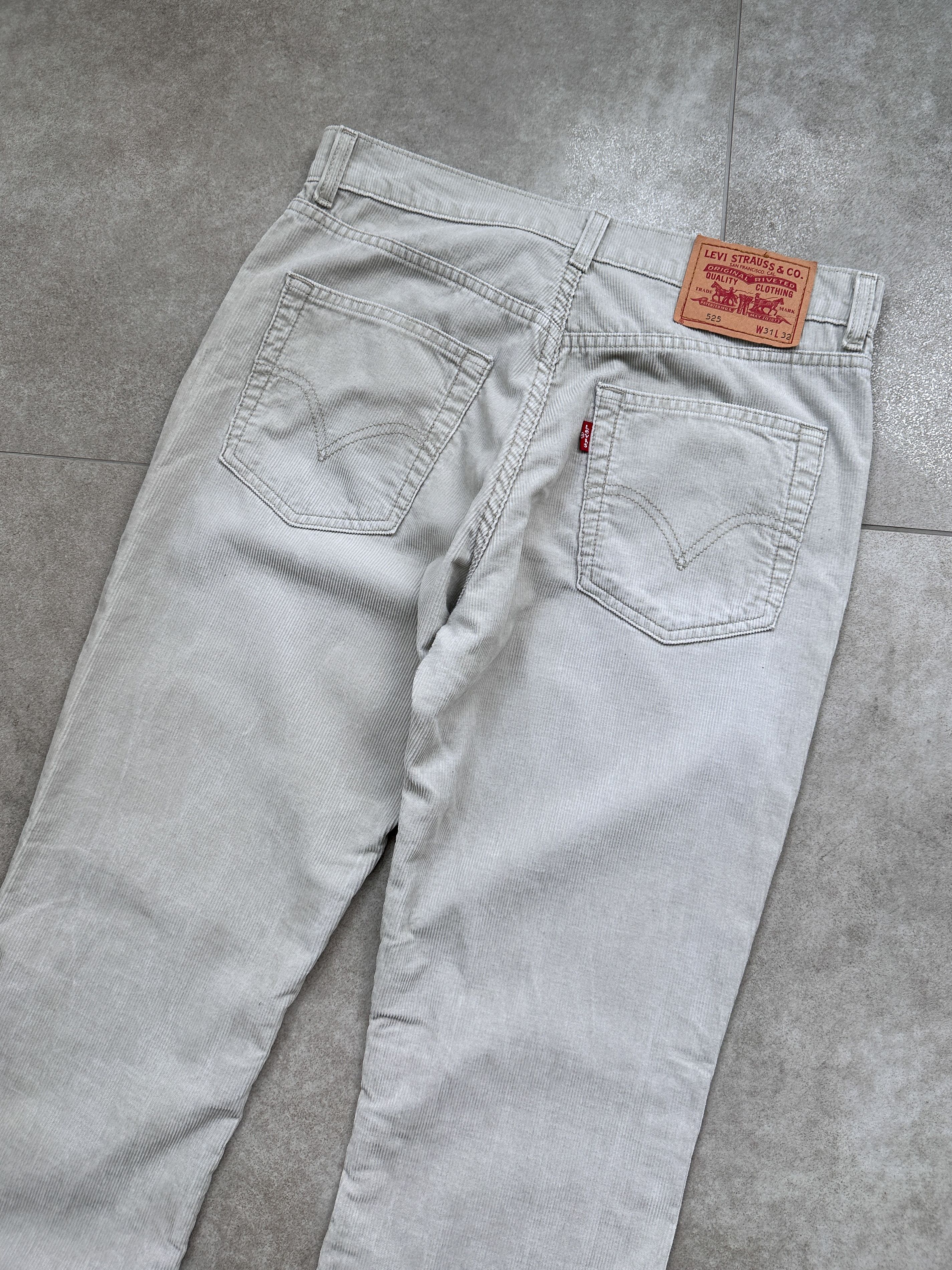 Levi's Levi's 525 Corduroy Cream Flare Pants Trousers Size 31" - 7 Thumbnail
