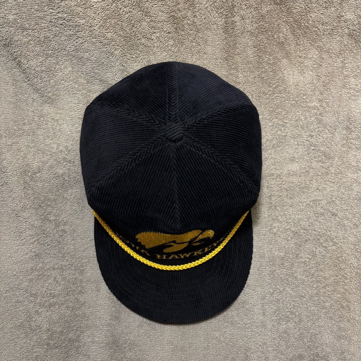 Vintage Vintage 80s Iowa Hawkeyes Corduroy Hat Leather Strap Logo Size ONE SIZE - 5 Thumbnail