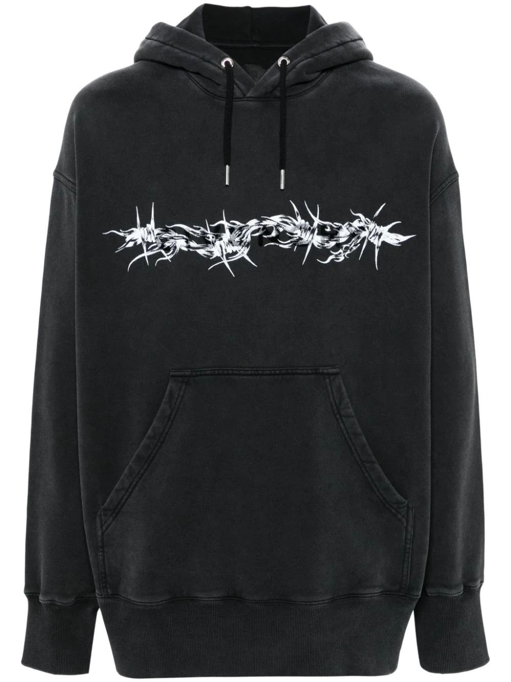 Givenchy o1loc1c0824 Logo Flocked Hoodie in Dark Grey Size US XL / EU 56 / 4 - 1 Thumbnail