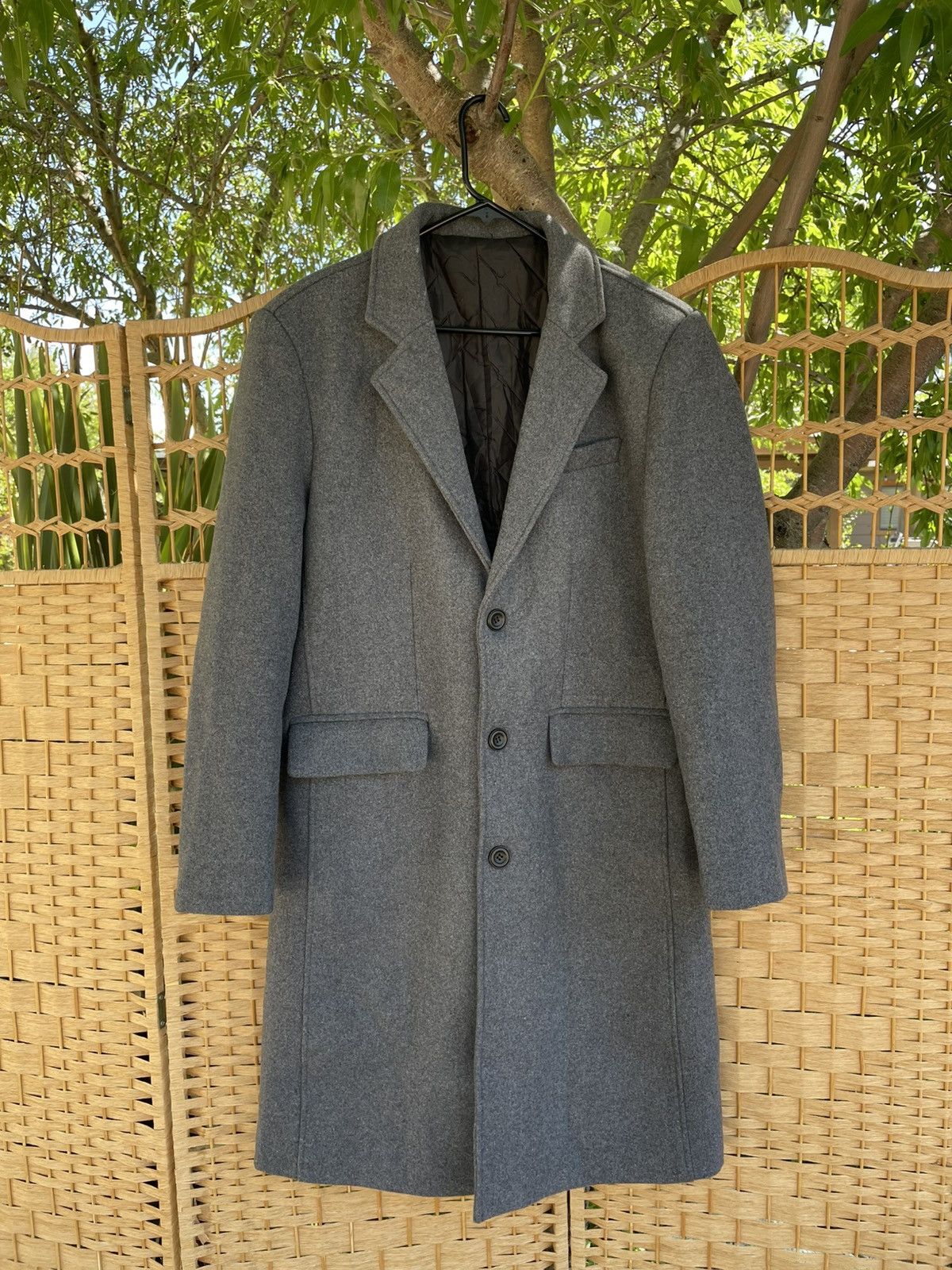 Vintage Charcoal Grey Wool Blend Overcoat – Quilted Lining Size US M / EU 48-50 / 2 - 3 Thumbnail