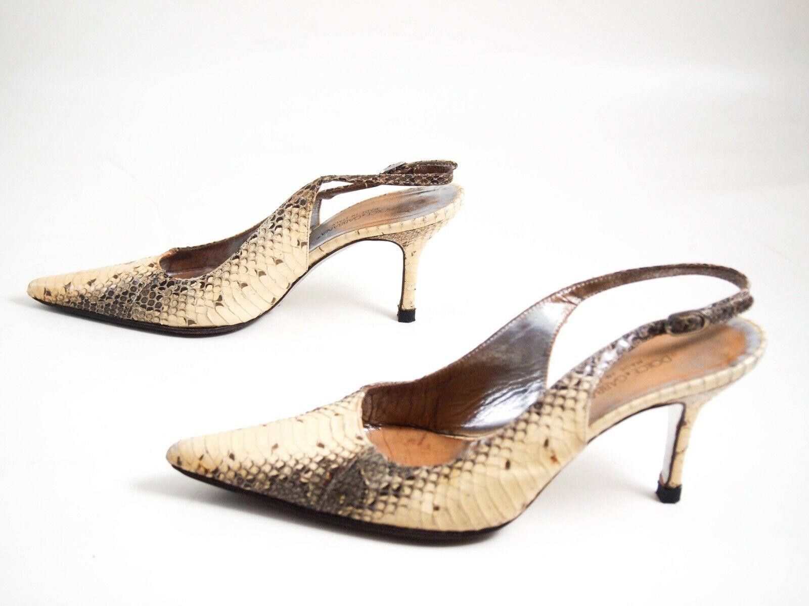 Designer Dolce Gabbana Slingback Heels Sandals Python US 5 EU 35 $920 Size US 5 / IT 35 - 2 Thumbnail