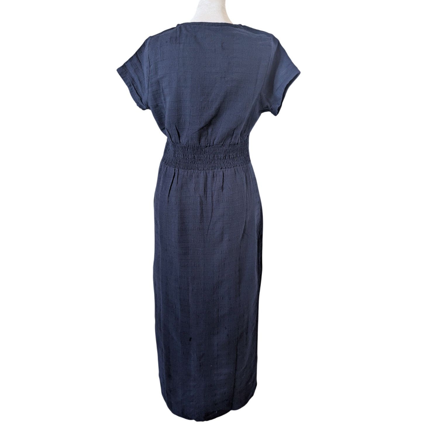 Other Venus Navy Blue Deep V-Neck Cotton Summer Dress Size 6 Size M / US 6-8 / IT 42-44 - 5 Thumbnail