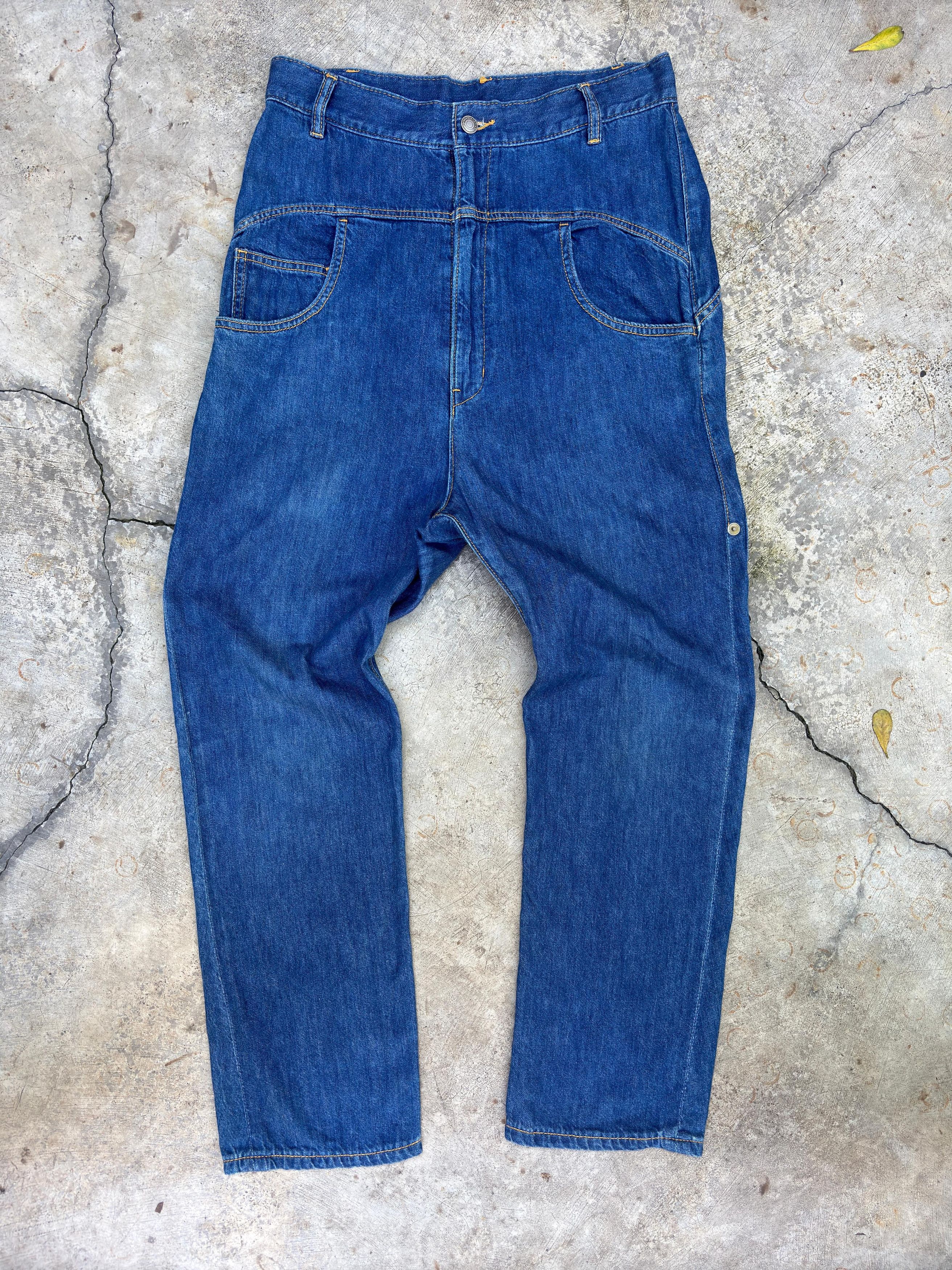 Issey Miyake × mercibeaucoup Mercibeaucoup By Issey Miyake Drop Crotch Blue Jeans Size 32" / US 10 / IT 46 - 1 Thumbnail