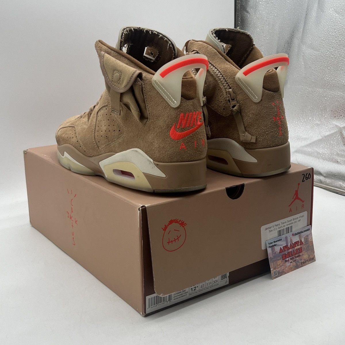 Jordan Brand Travis Scott x air Jordan 6 British khaki Size US 12.5 / EU 45-46 - 4 Thumbnail