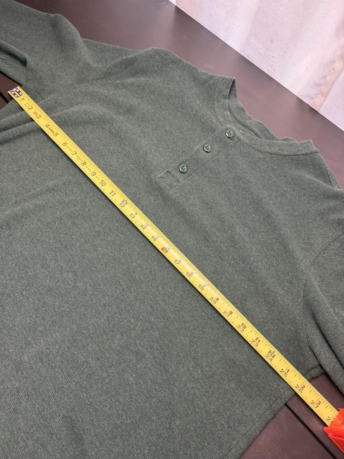 L.L. Bean L.L.Bean Men’s XXL Green Waffle Knit Henley Long Sleeve Size US L / EU 52-54 / 3 - 5 Thumbnail