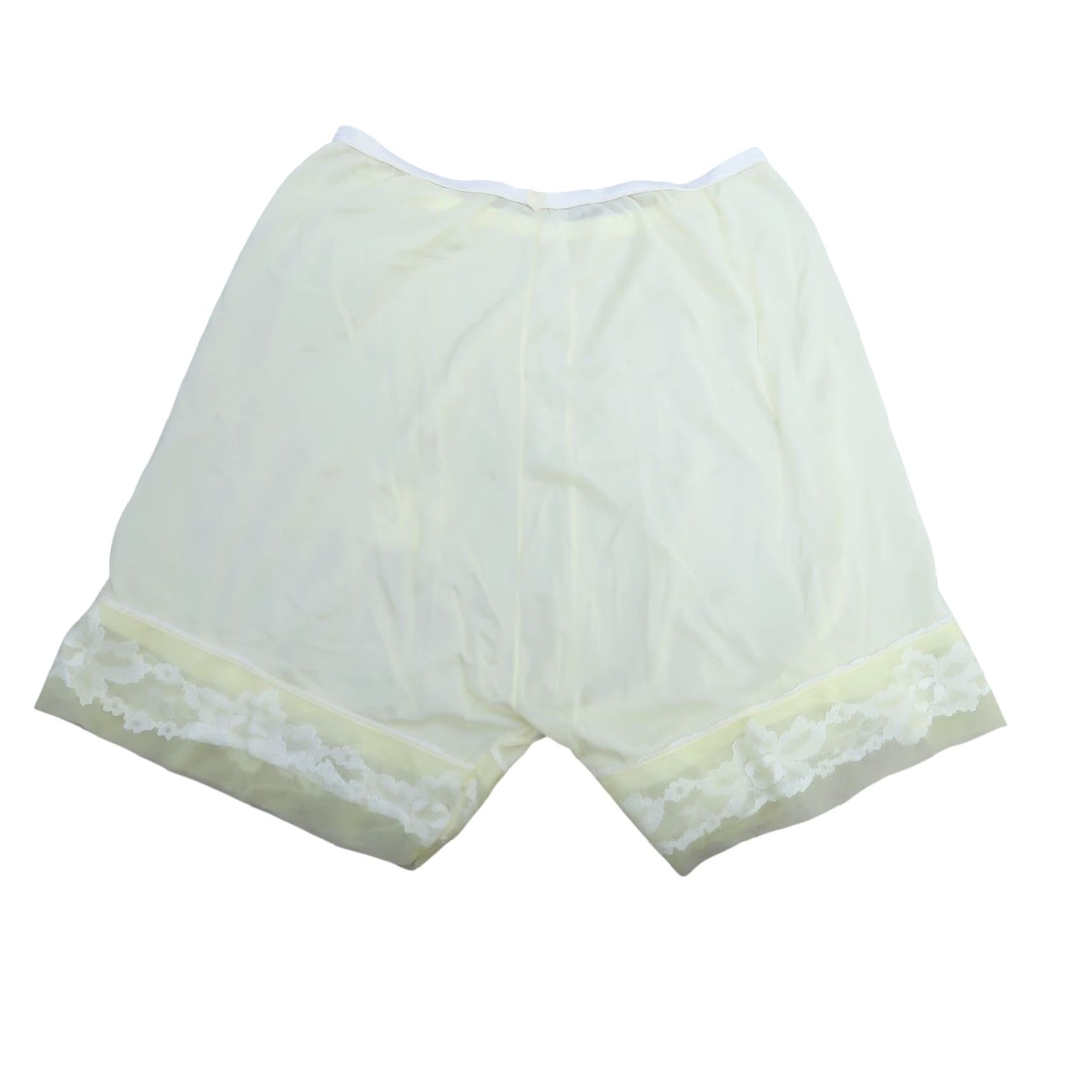 Vintage VINTAGE pale yellow lace trim bloomer slip shorts S Women Boyshort XS? Size 28" / US 6 / IT 42 - 2 Thumbnail