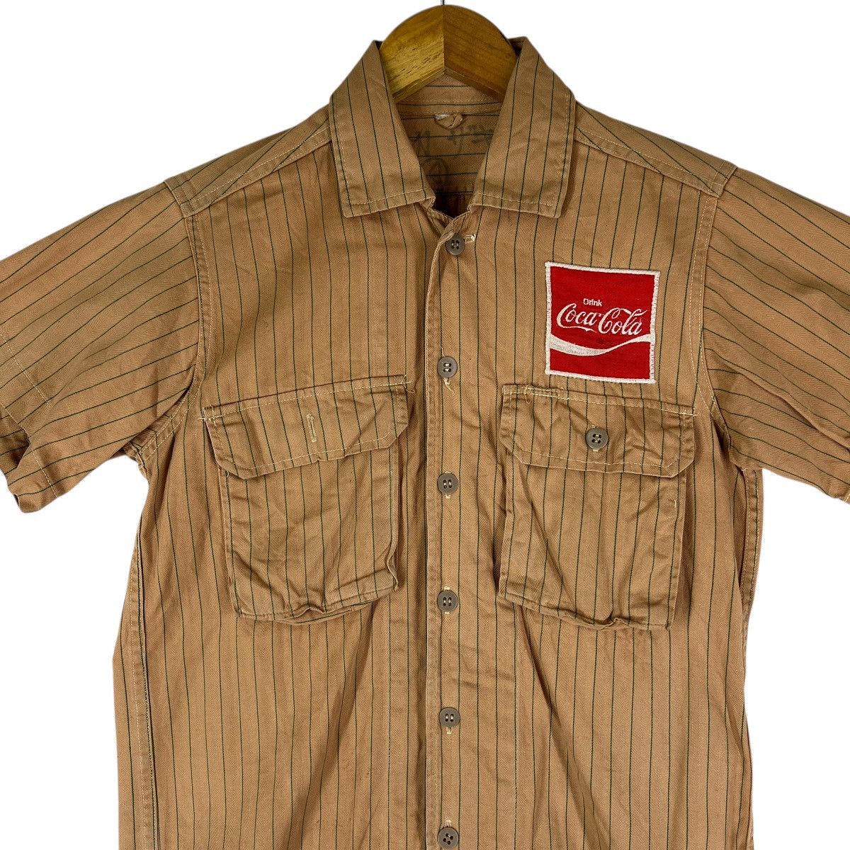 Coca Cola 70s Coca Cola Japan Taiwa Pin Stripe Hbt Work Shirt Size US S / EU 44-46 / 1 - 6 Thumbnail