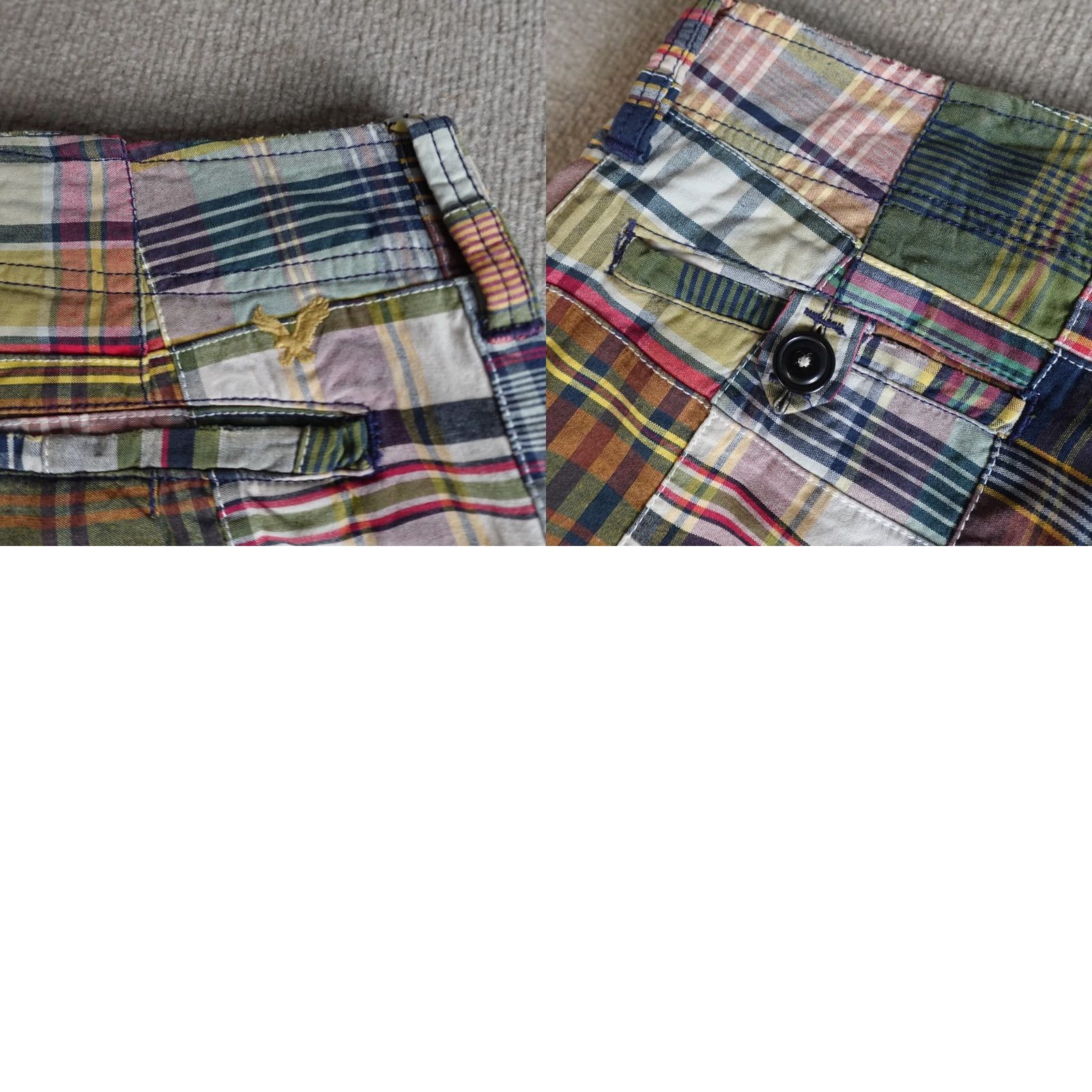 American Eagle Outfitters American Eagle Outfitters Shorts 34 Beige Plaid 100% Cotton 10" in Patchwork Y2K Size US 34 / EU 50 - 9 Thumbnail