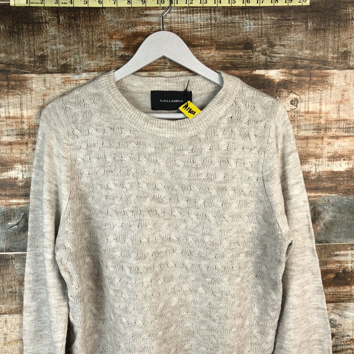 Vintage Galloria Grey cable Knitwear #A1802 Size US M / EU 48-50 / 2 - 5 Thumbnail