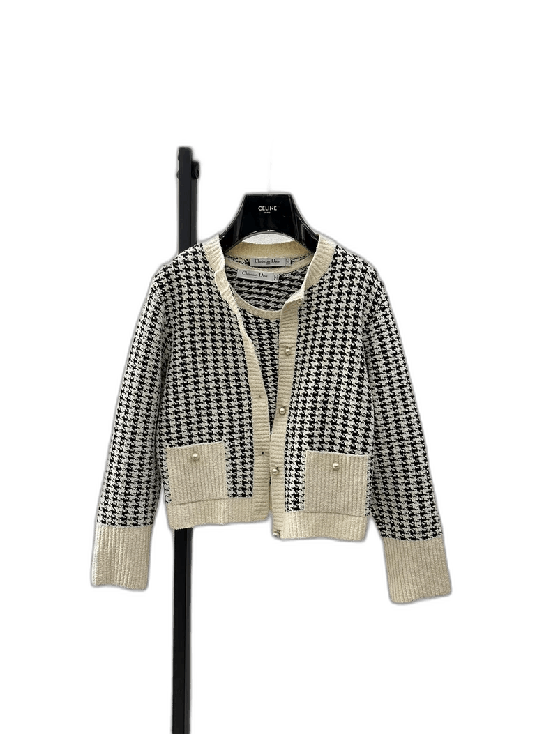 Dior Dior New Black and White Houndstooth Cardigan-2506 Size M / US 6-8 / IT 42-44 - 1 Thumbnail