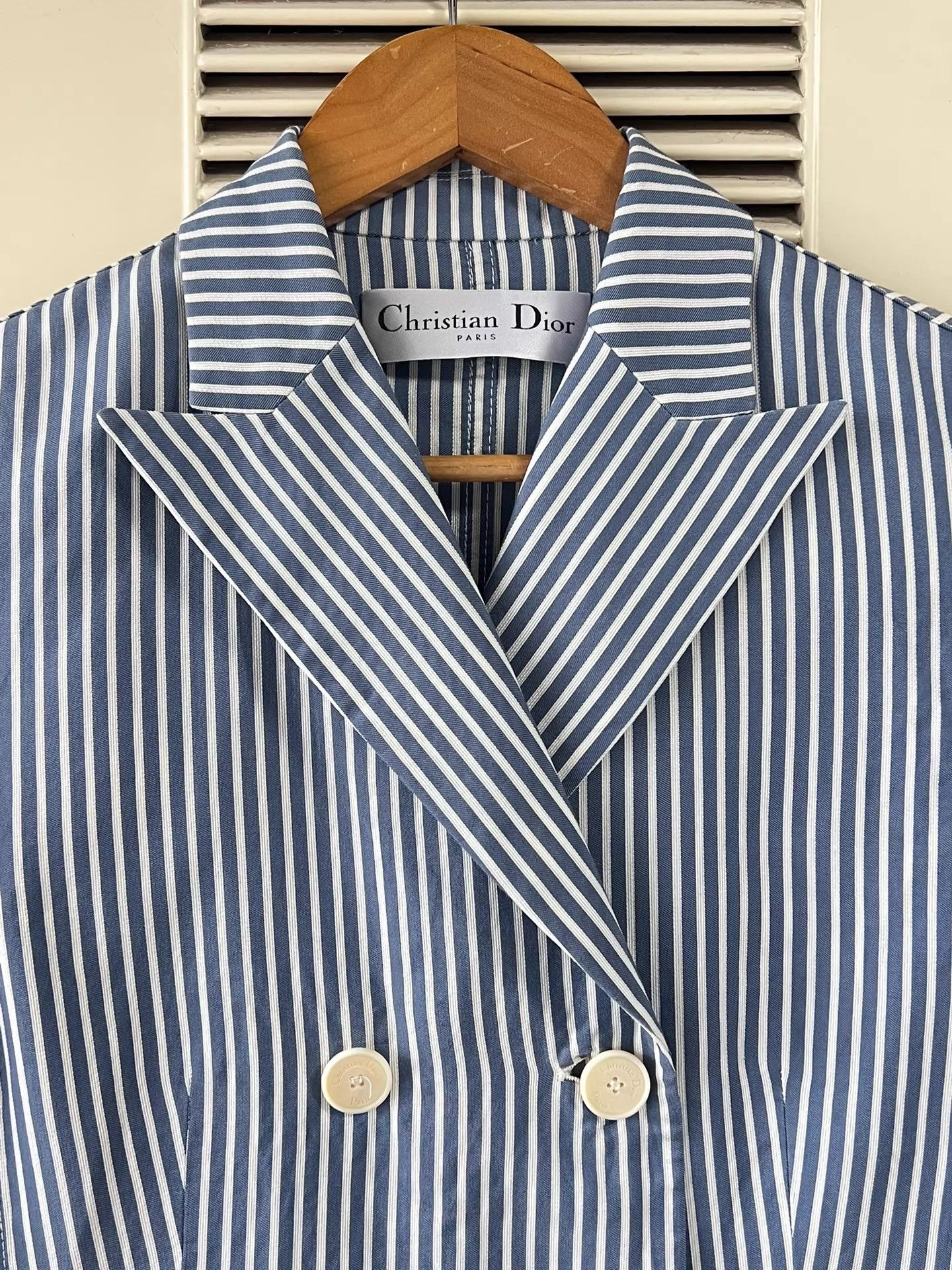Dior Dior W Blue White Striped Double-Breasted Blazer 38 Size S / US 4 / IT 40 - 3 Thumbnail