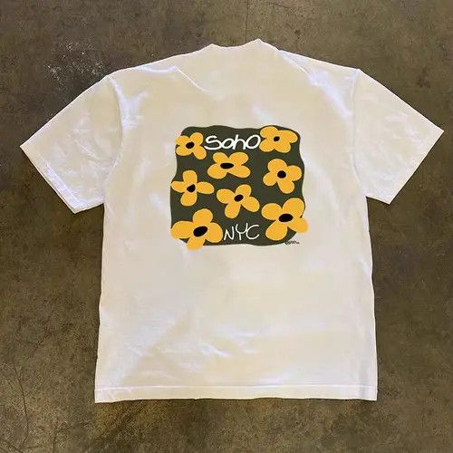 Other Floral print white loose retro t-shirt Size US M / EU 48-50 / 2 - 3 Thumbnail