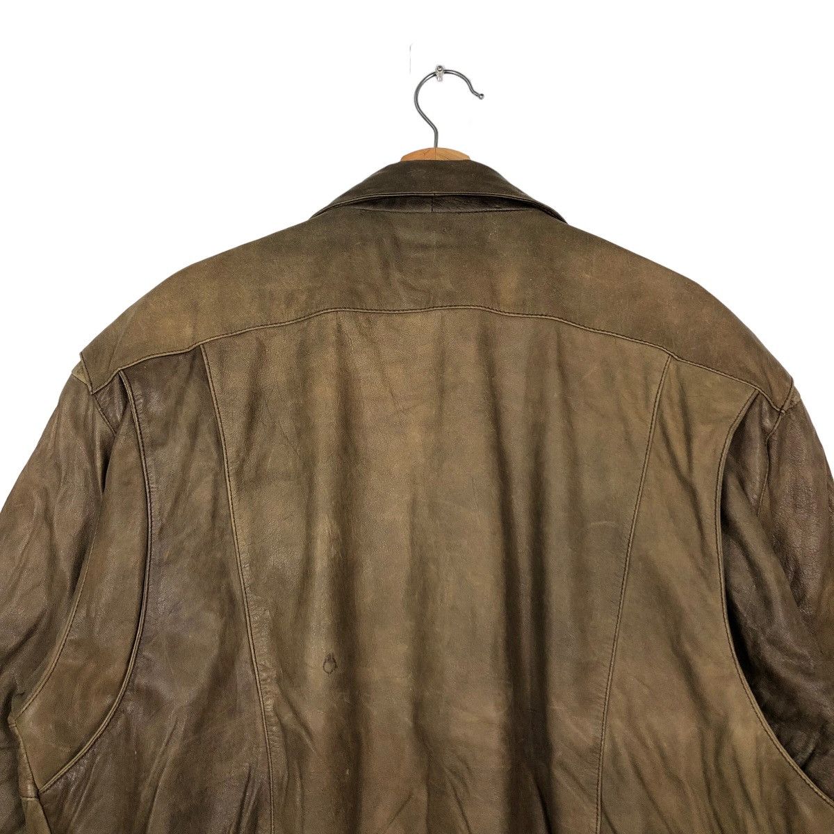 Japanese Brand 🔥90’s Bomber Jumper Genuine Leather Jacket Parachute Design Size US L / EU 52-54 / 3 - 8 Thumbnail