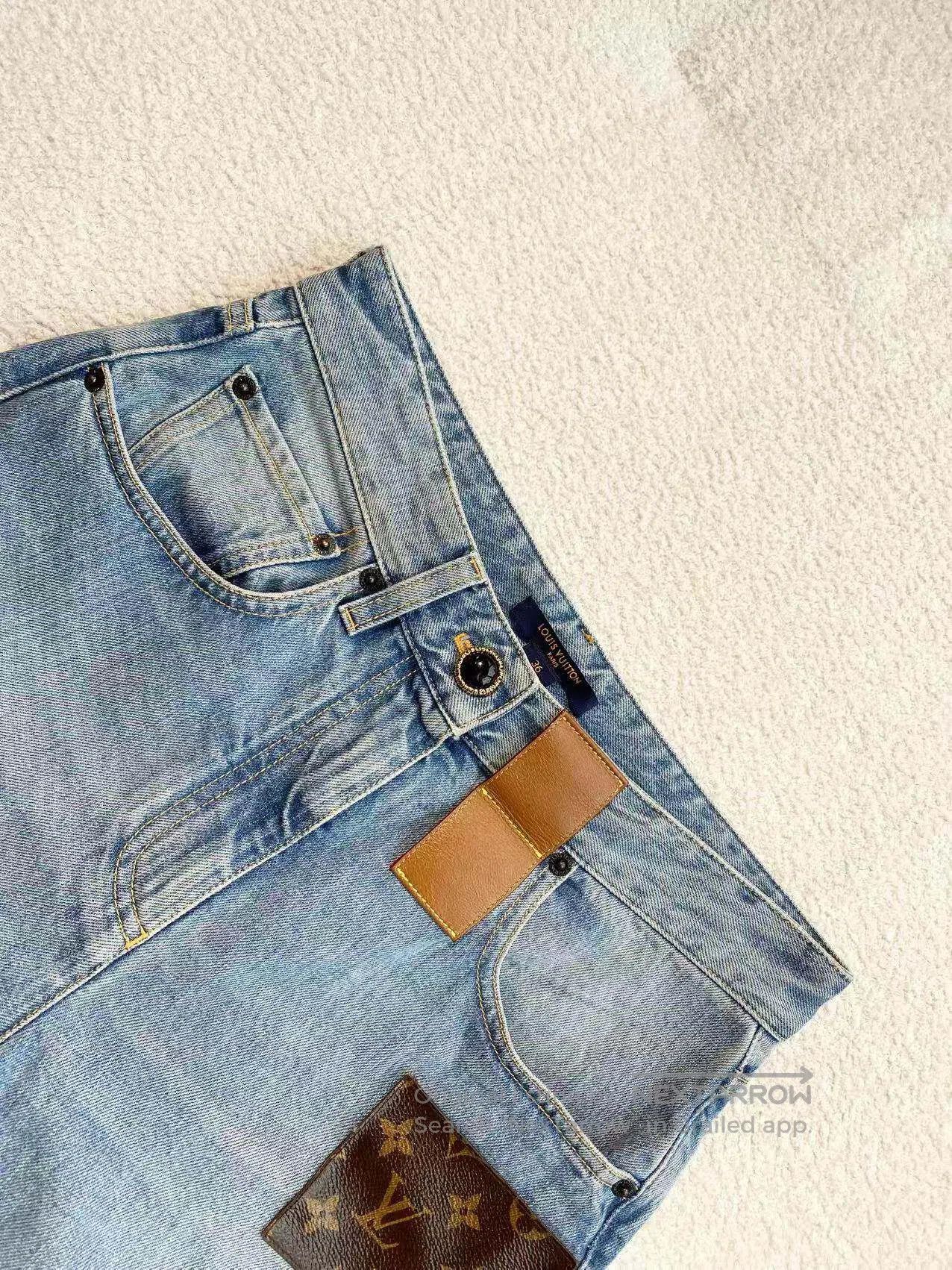 Louis Vuitton Louis Vuitton Presbyopia leather brand logo washed denim t Size 24" / US 00 / IT 34 - 4 Thumbnail