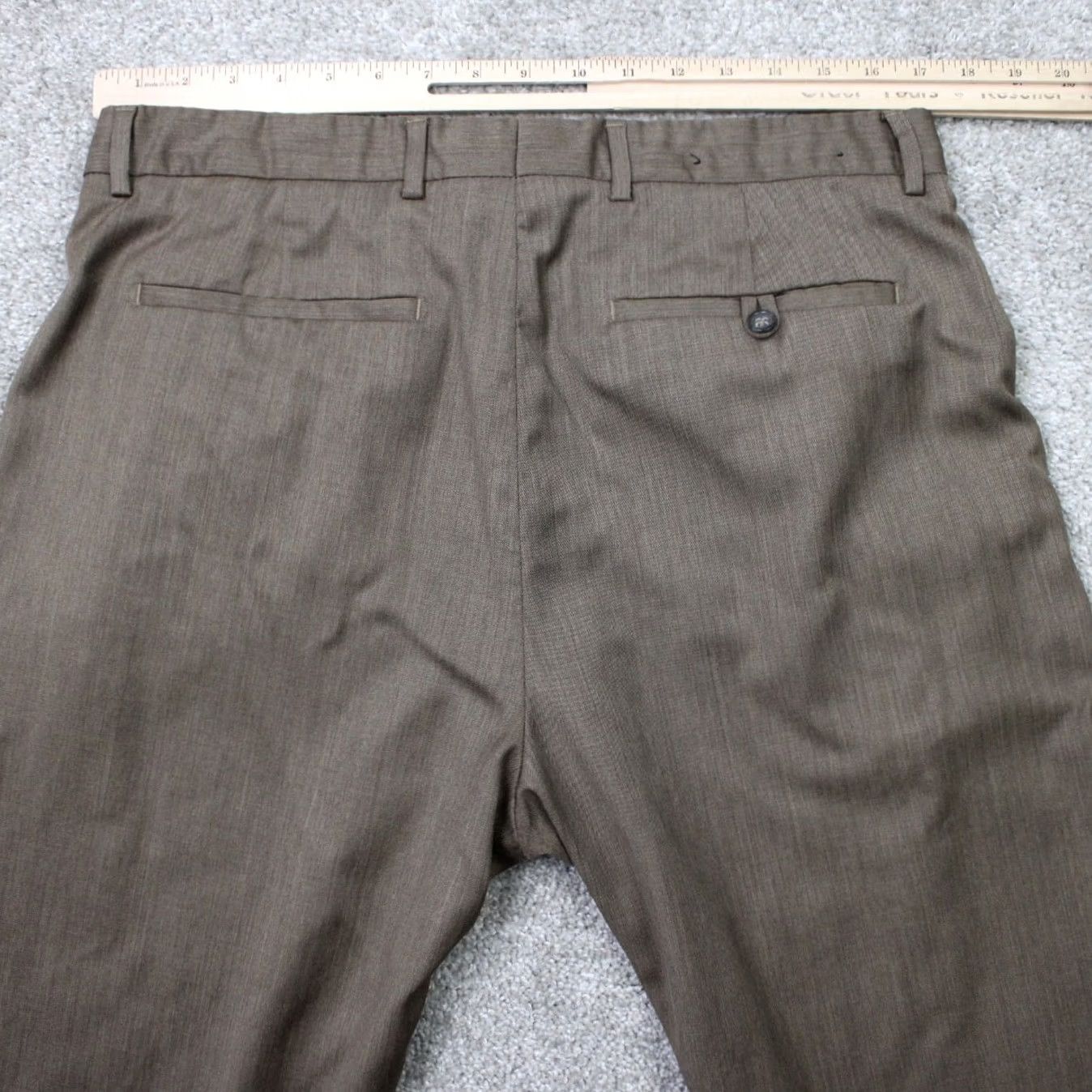 Banana Republic Banana Republic Pants Mens 35x30 Brown 100% Wool Flat Front Acetate Lined Dress Pants Slimming Regular Fit Casual Business Formal City Preppy Mens Size US 35 - 7 Thumbnail