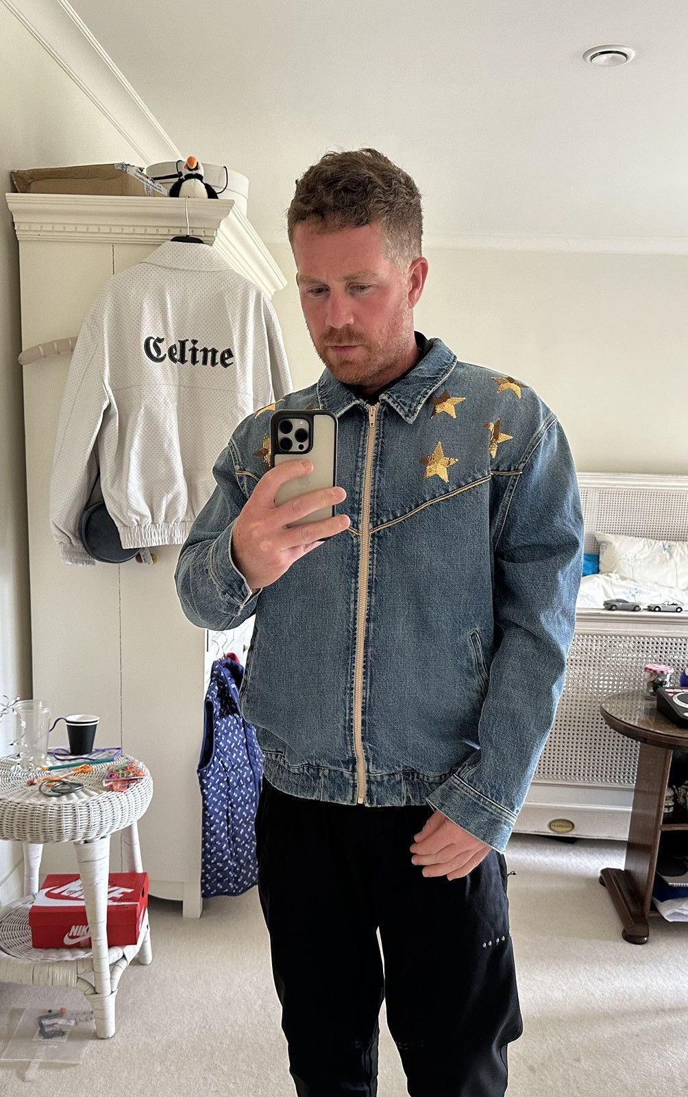Celine SS22 Celine embroidered star denim jacket union wash XL Size US XL / EU 56 / 4 - 5 Thumbnail