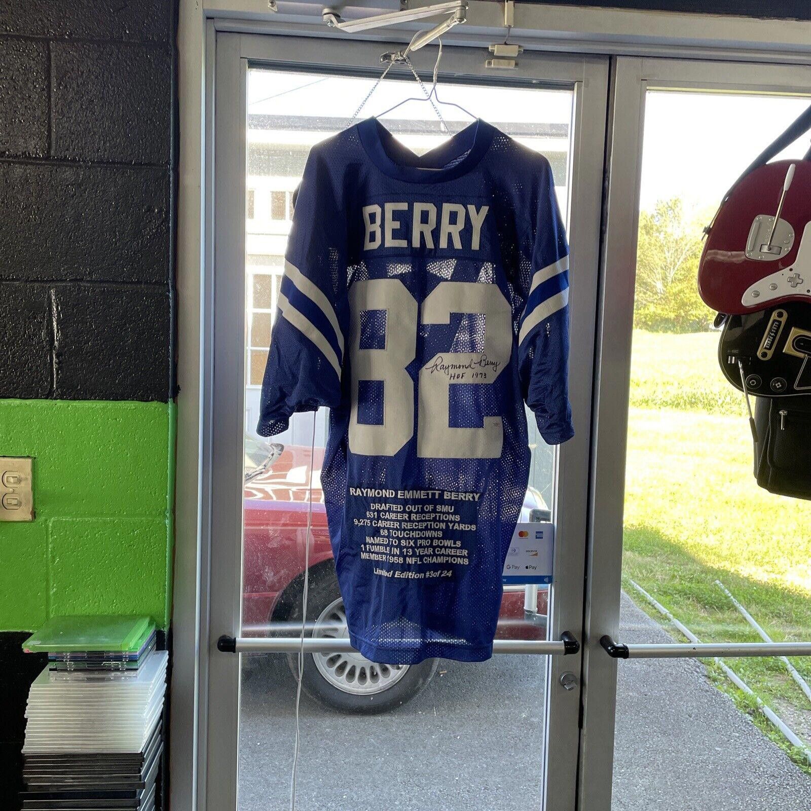 Designer Raymond Berry - Signed Custom Colts Stats Jersey -3/24 - JSA Size US XXL / EU 58 / 5 - 1 Thumbnail
