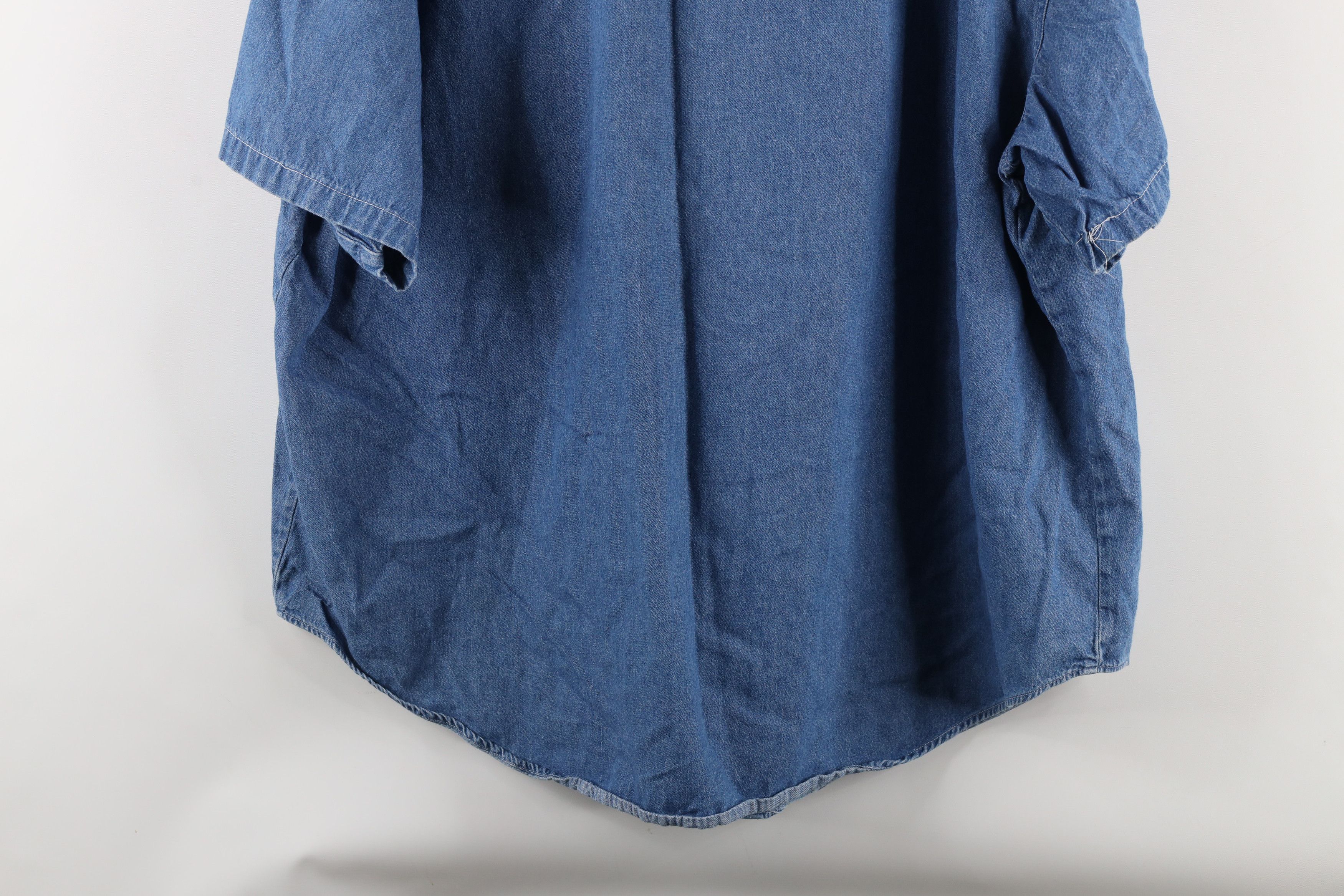 Vintage Vintage 90s Streetwear Short Sleeve Jean Button Shirt Blue Size S / US 4 / IT 40 - 10 Thumbnail