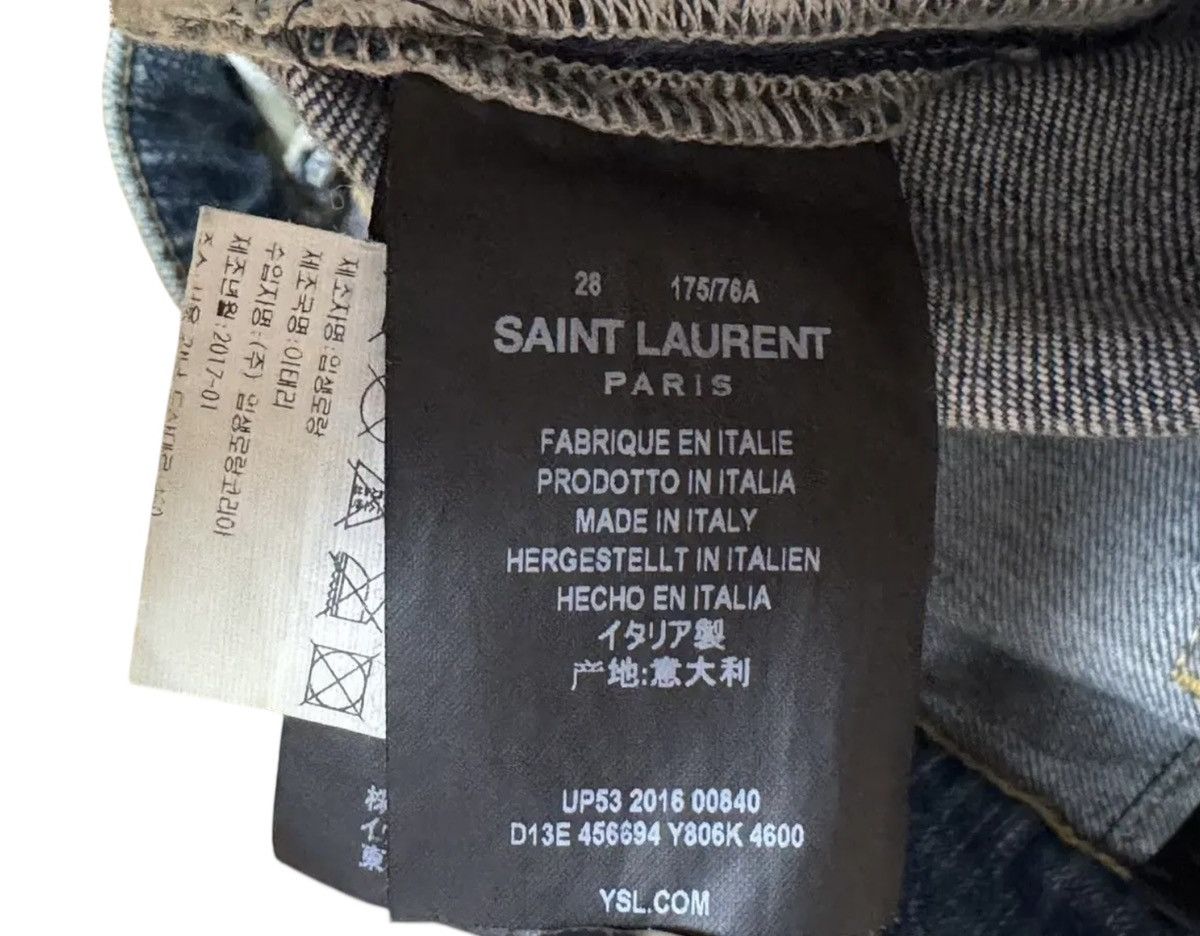Saint Laurent Paris Saint Laurent Studded Leather Patch Distressed Denim Jean Size US 28 / EU 44 - 7 Thumbnail