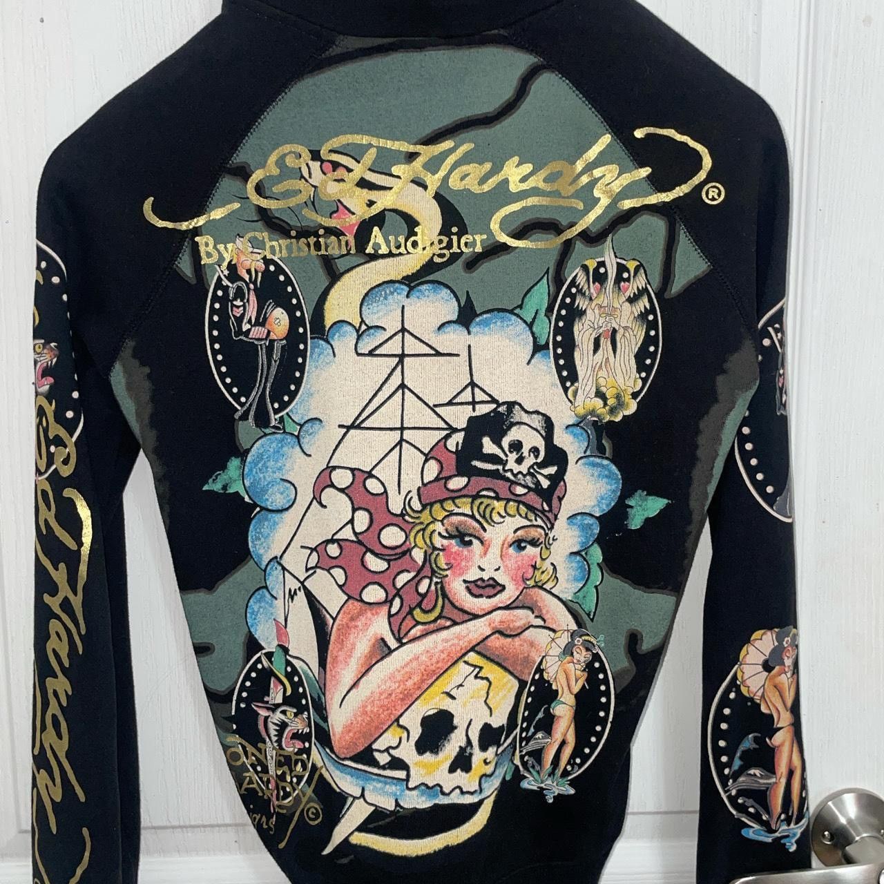 image of Ed Hardy Vintage Jacket in Black, Women's (Size XS)