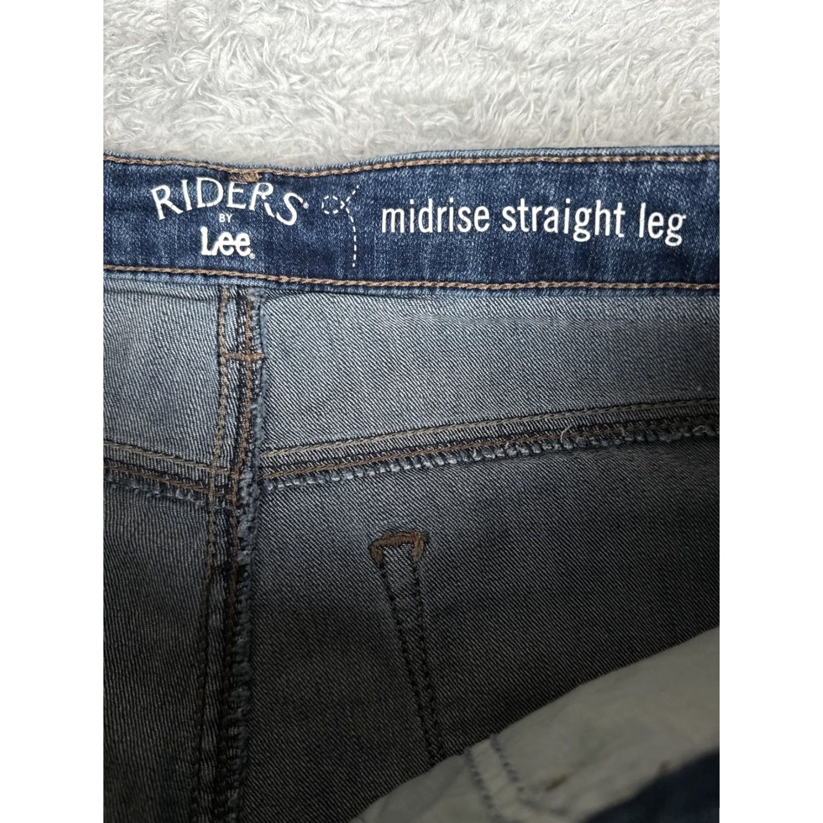 Lee Riders By Lee Jeans Women Mid Rise Straight Leg Stretch Denim Blue 32x33 Size 24" / US 00 / IT 34 - 6 Thumbnail