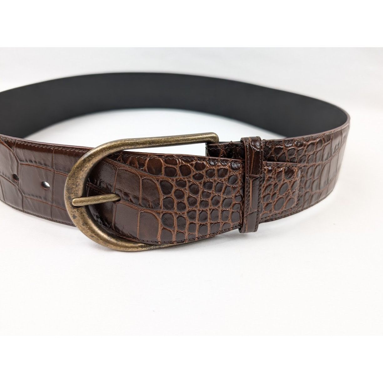 Saint Laurent Paris o1rshd1 CC20 Size: OS / Leather Belt in Brown Size ONE SIZE - 12 Thumbnail