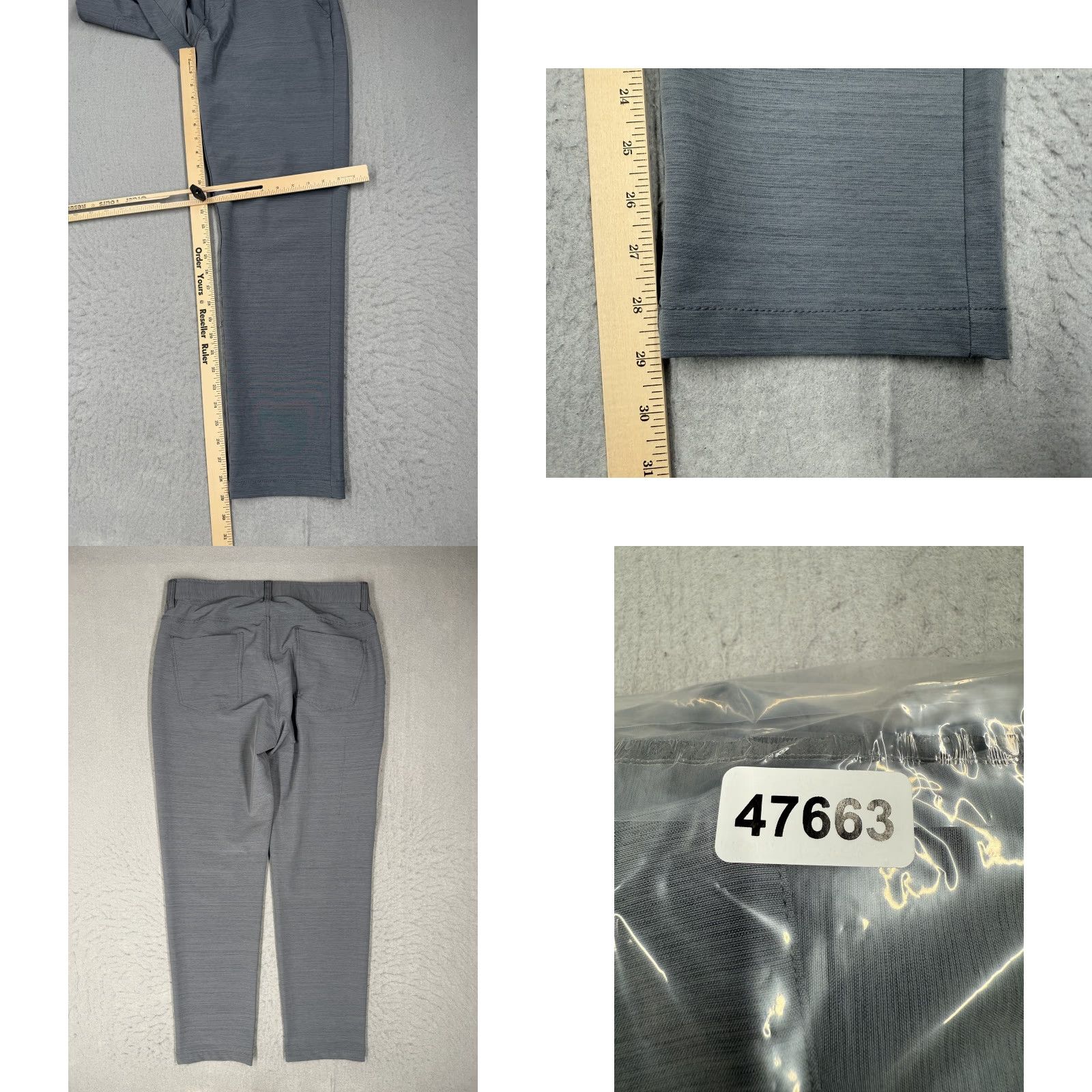 BYLT Kinetic Pant Mens 33 Gray Performance Stretch Athletic Casual Pants Comfort
