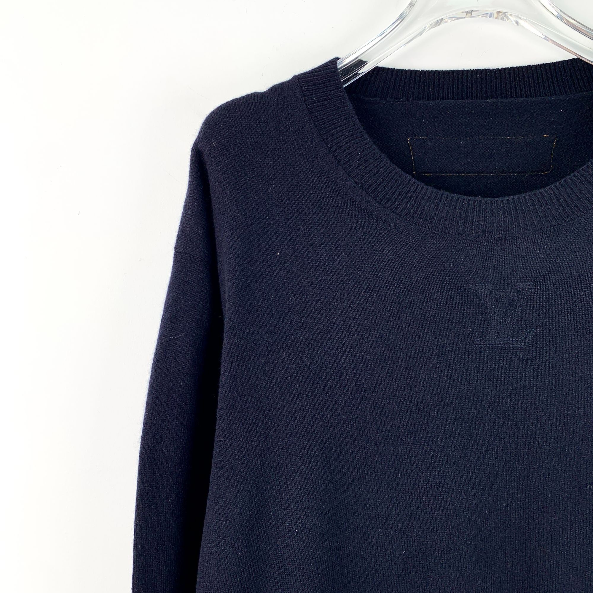 Louis Vuitton Louis Vuitton Dark Blue Knitted Sweater With Embroidered Log Size US XL / EU 56 / 4 - 5 Thumbnail