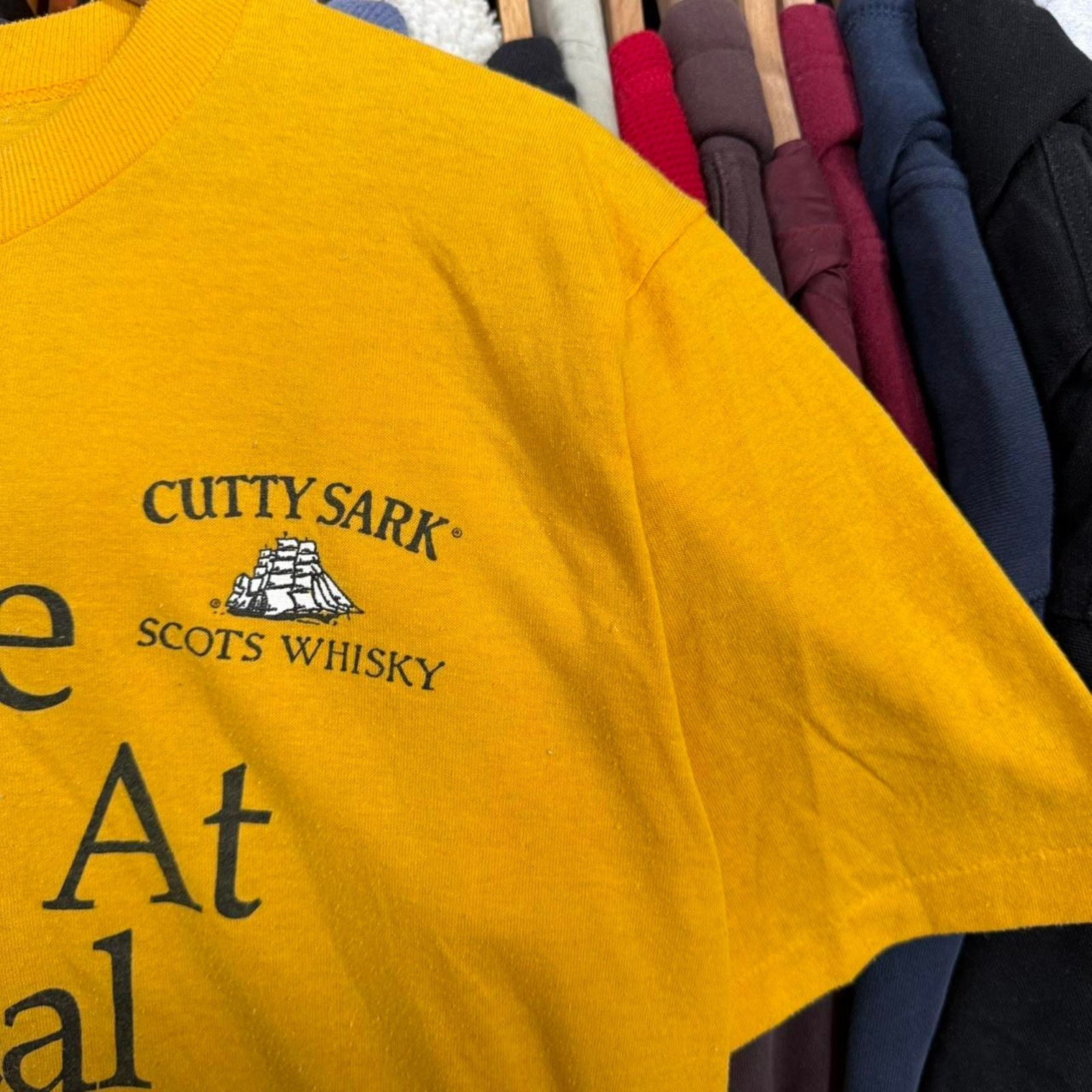 Jerzees Vintage 80s Cutty Sark Scots Whisky Promo Shirt Size US L / EU 52-54 / 3 - 6 Thumbnail