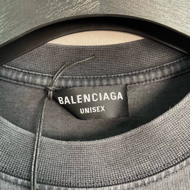 Balenciaga Balenciaga Washed Distressed Wheat Letter Short Sleeve Size US S / EU 44-46 / 1 - 3 Thumbnail