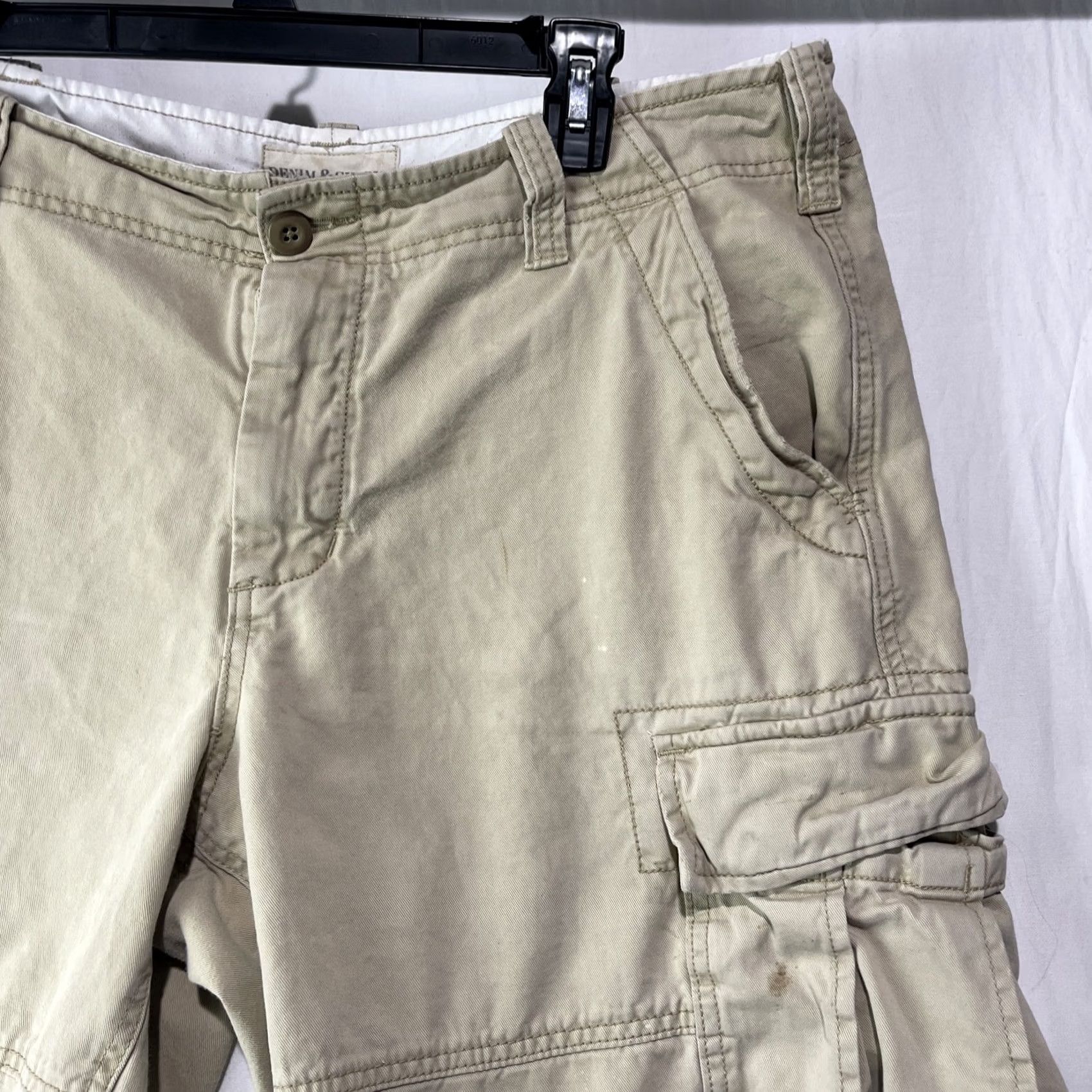 Ralph Lauren Denim & Supply Ralph Lauren Cargo Shorts Mens 36 Beige Cotton Denim Front Pocket Zipper Casual Workwear Vintage No Size US 36 / EU 52 - 5 Thumbnail
