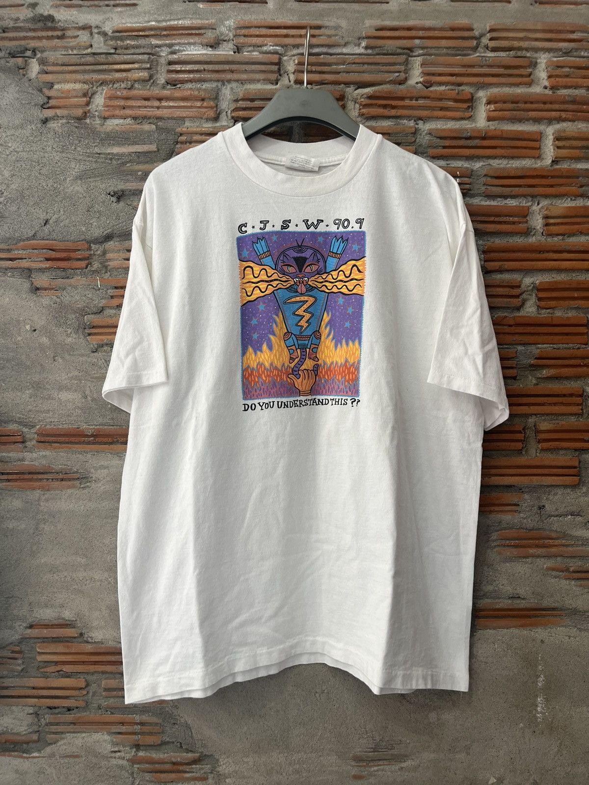 Arts & Science Vintage Albert Einstein CJSW 90.9 Art Cat 90’s Tshirt Size US L / EU 52-54 / 3 - 2 Thumbnail