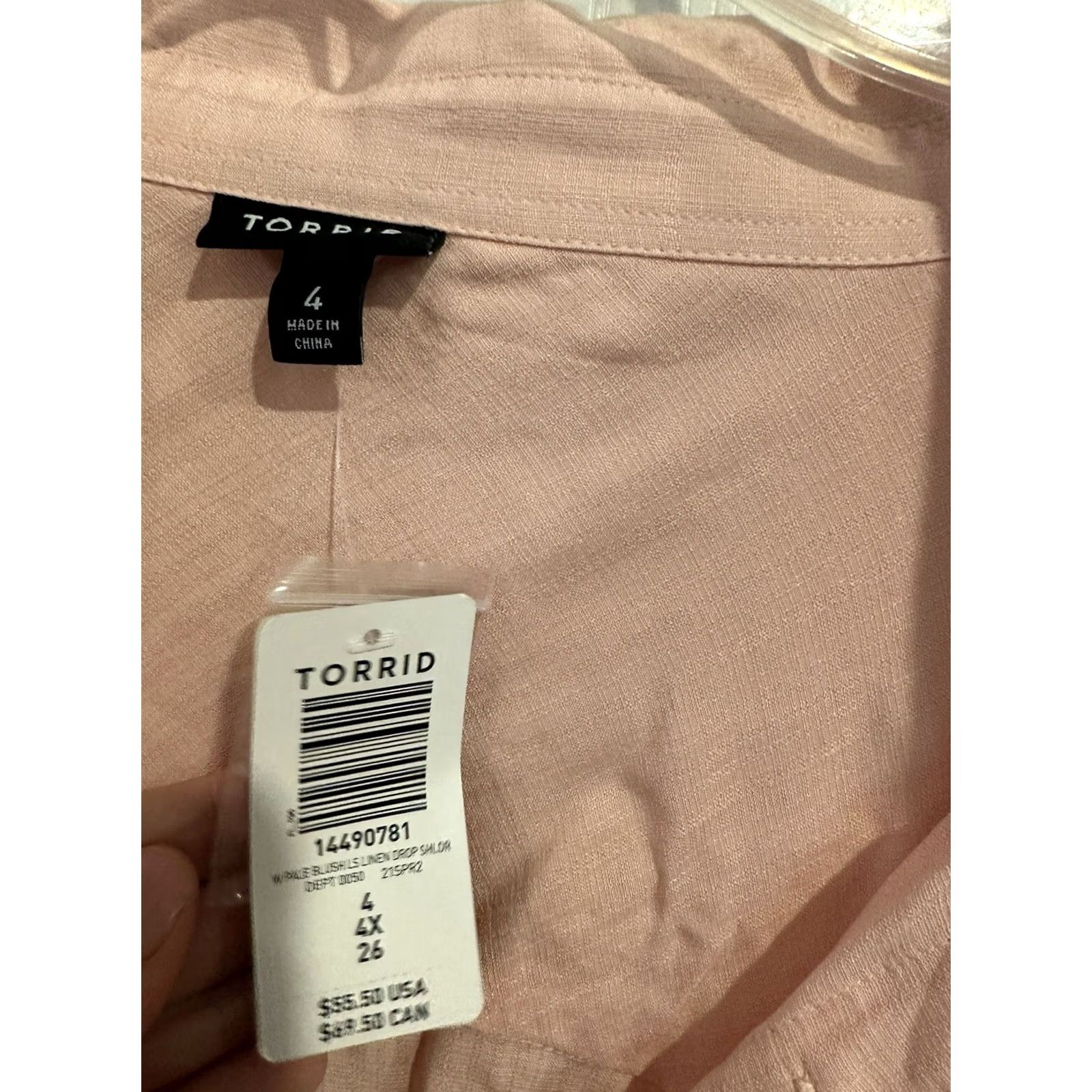 Torrid Torrid Drop Shoulder button front shirt light pink Plus 4X NWT Blouse Womens pink 4X Torrid Shirt Size XXL / US 16-18 / IT 52-54 - 2 Thumbnail
