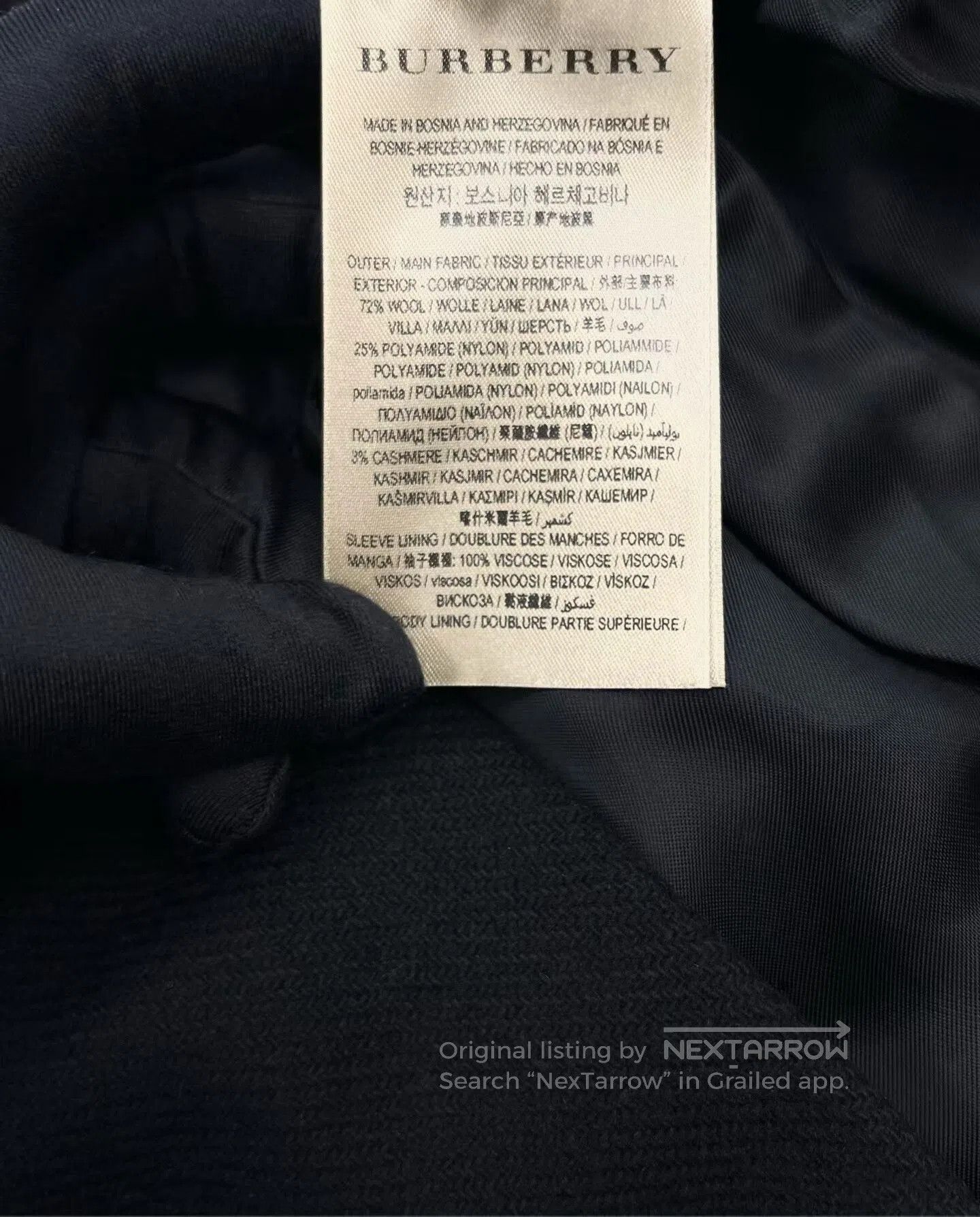 Burberry Burberry Brit Black Check Lining Wool Coat. Size XXS / US 00 / IT 34 - 4 Thumbnail