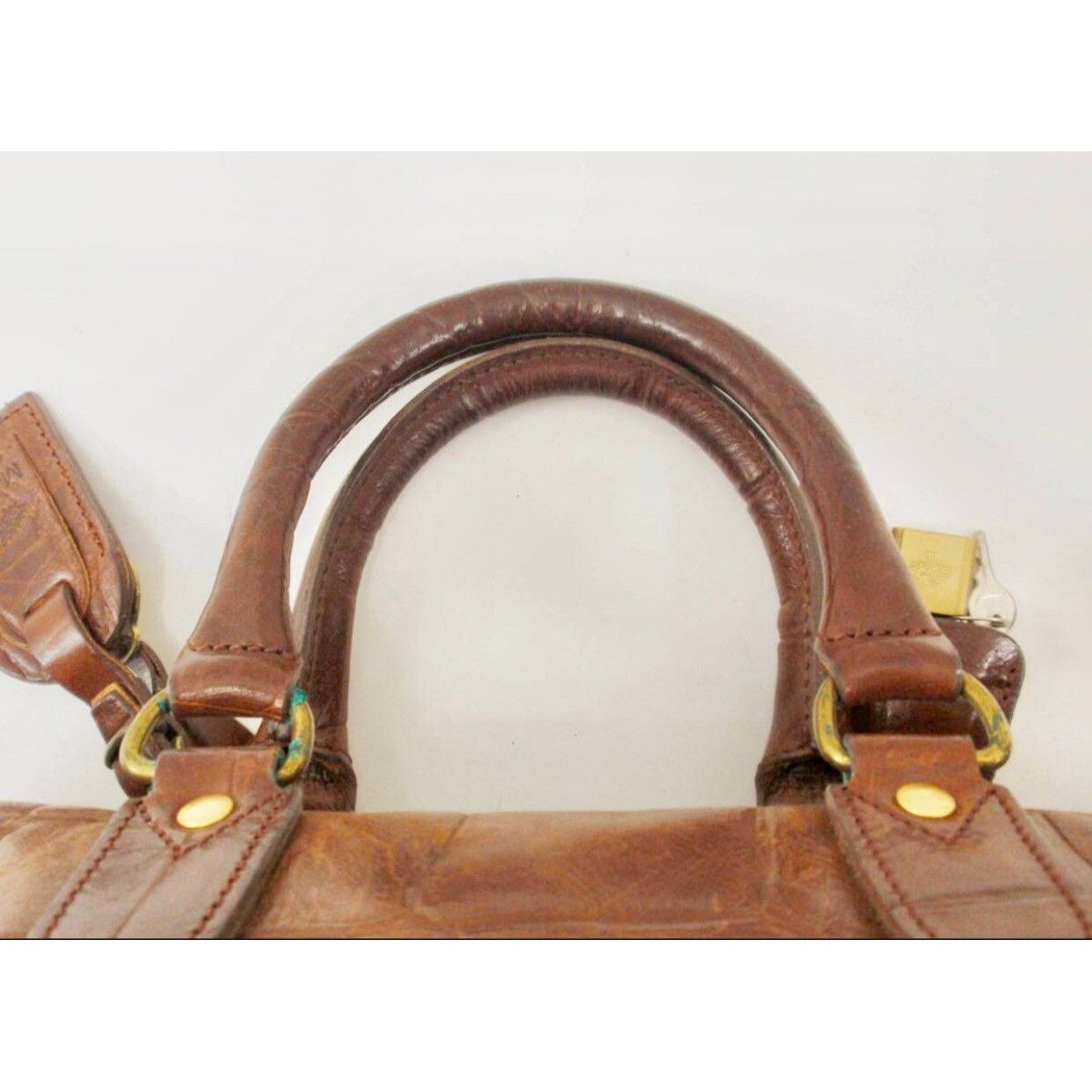 Mulberry Vintage Mulberry brown croc embossed leather speedy handbag Size ONE SIZE - 7 Thumbnail