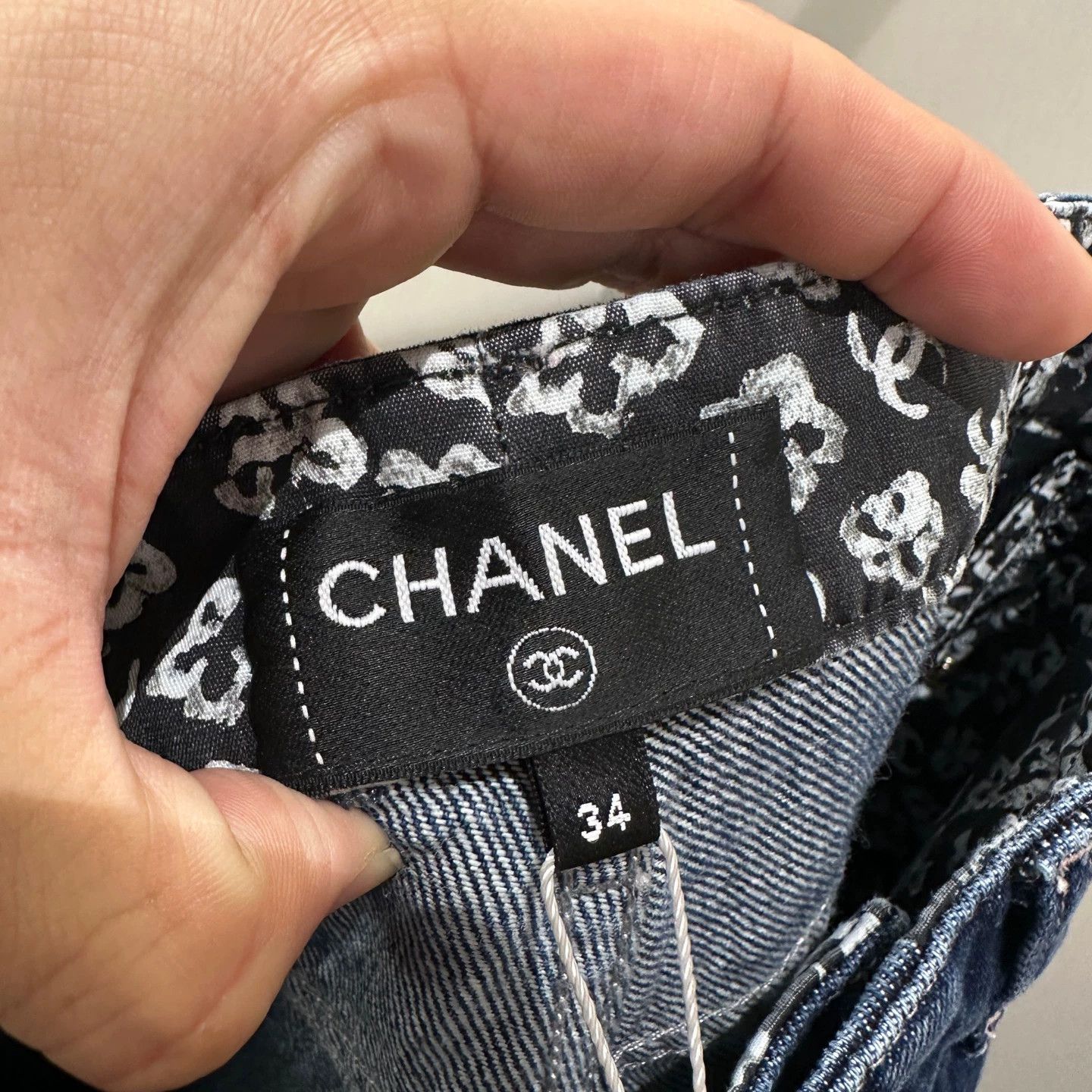 Chanel Chanel may654 25B Logo Cotton Jeans 34 Size 25" / US 0 / IT 36 - 3 Thumbnail